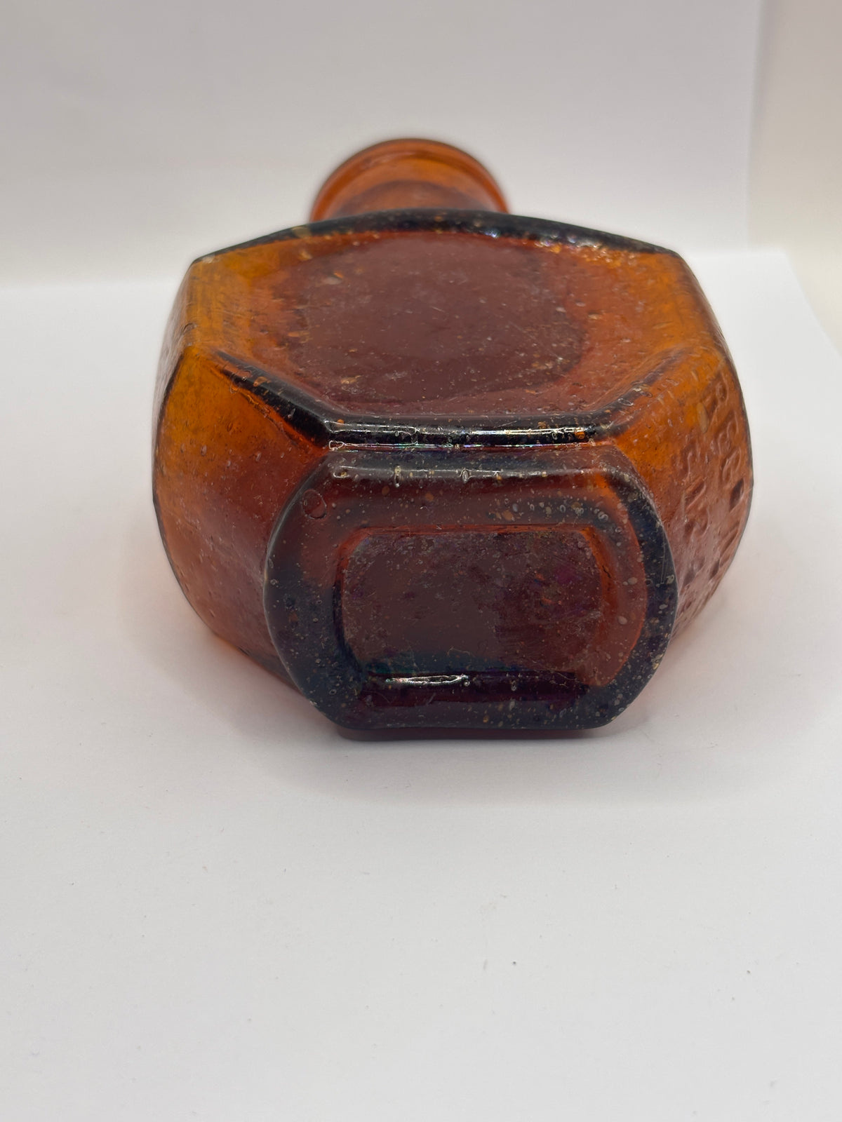 Old amber glass Ju-Vis jar 4oz