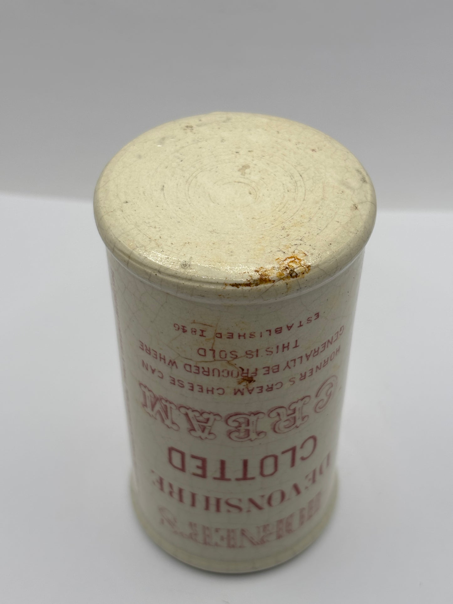 Old advertising Devonshire clotted cream pot, Horners
