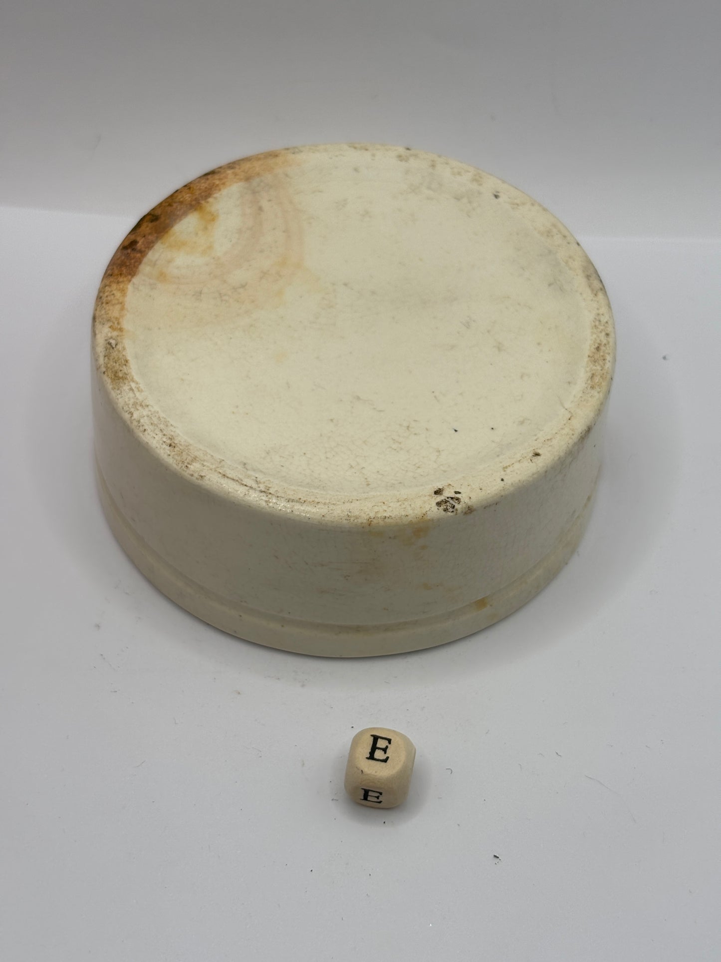 Old plain stoneware meat paste pot, potted meat (E)