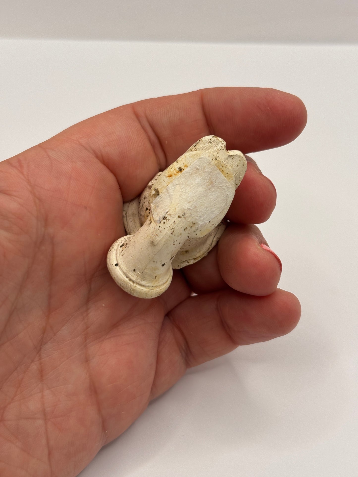 Old figural clay pipe head, pipe bowl
