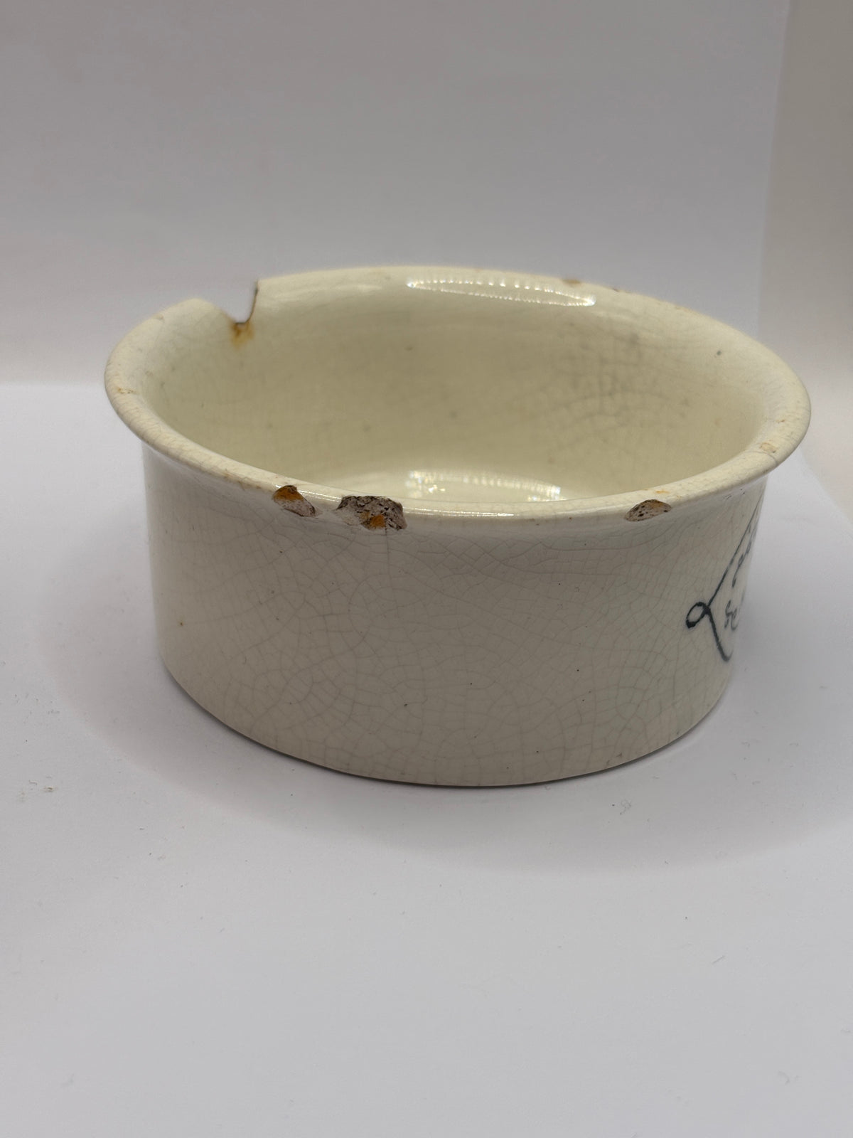 Old advertising meat paste pot, Springfield. Damaged