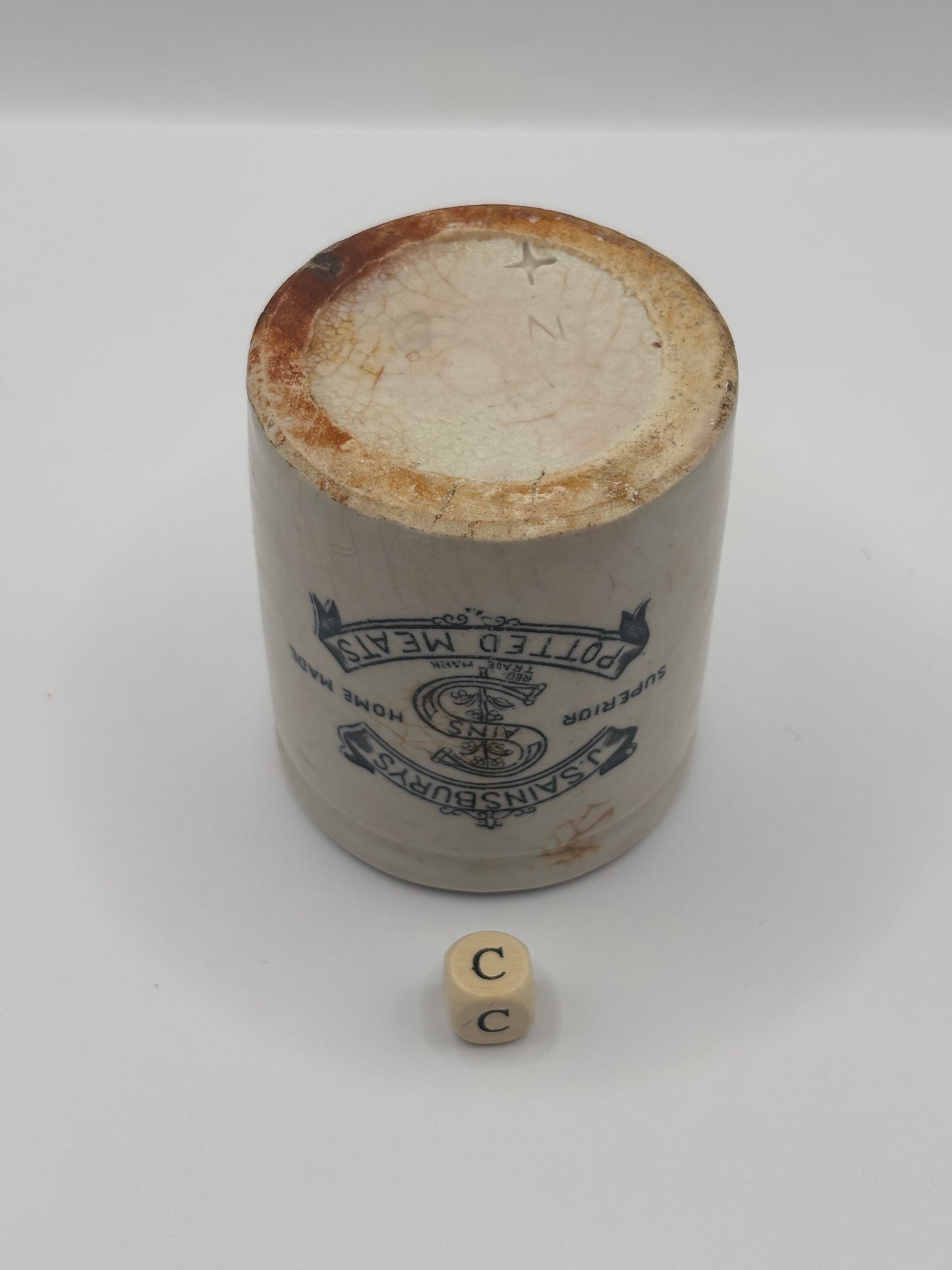 Old sainsburys advertising pot, potted meats (c)