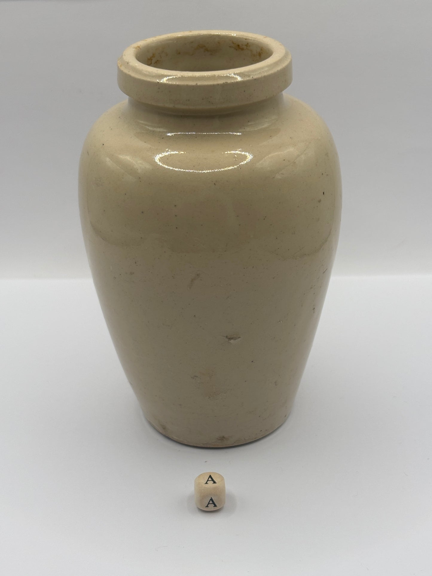 Old stoneware advertising Virol jar 13.5cms (a)
