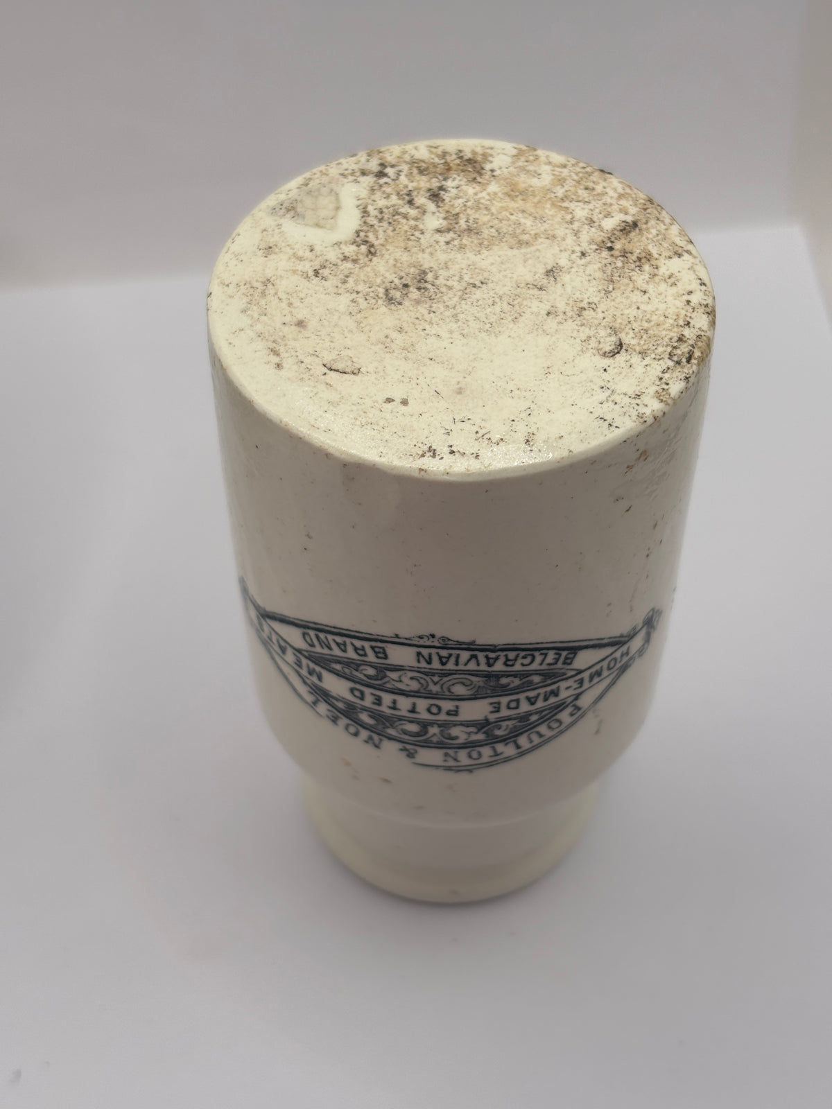 Old advertising potted meat jar, Poulton & noel home made potted meats