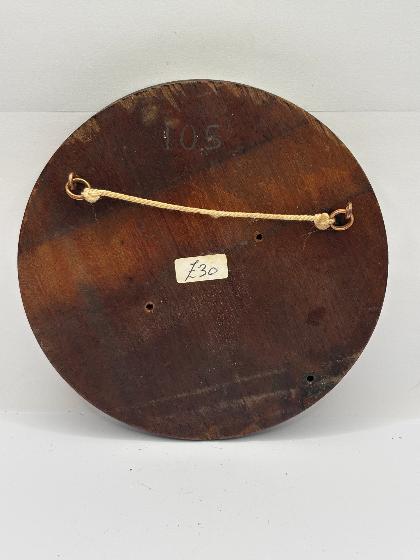 Old Prattware lid, The game bag. In original wooden frame