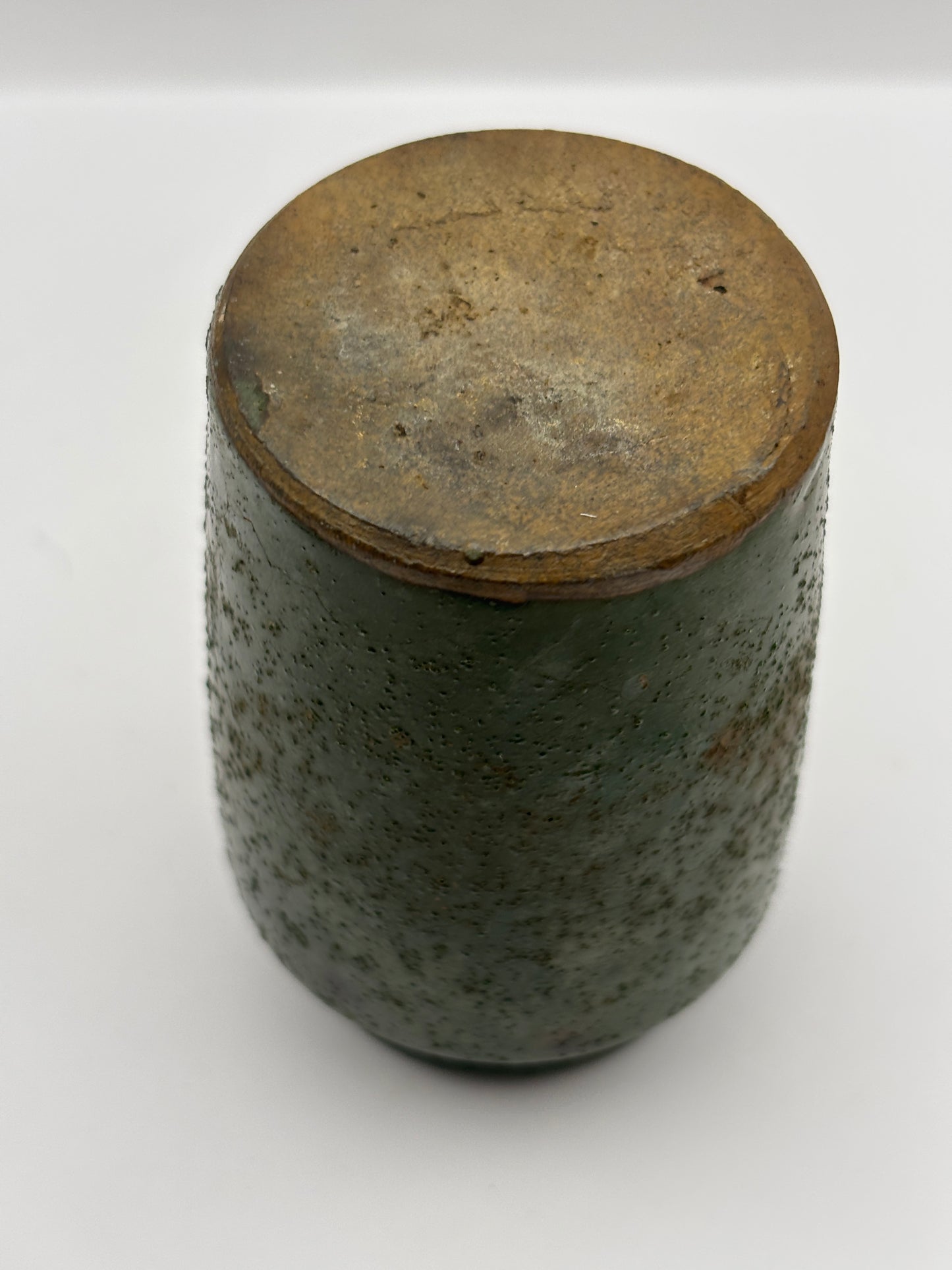 Old crusty green Harrogate cream pot