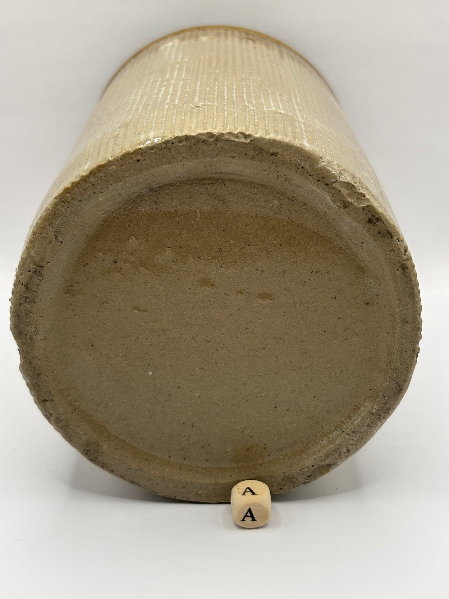 Old large 3lb brown top stoneware jam & marmalade pot (a)