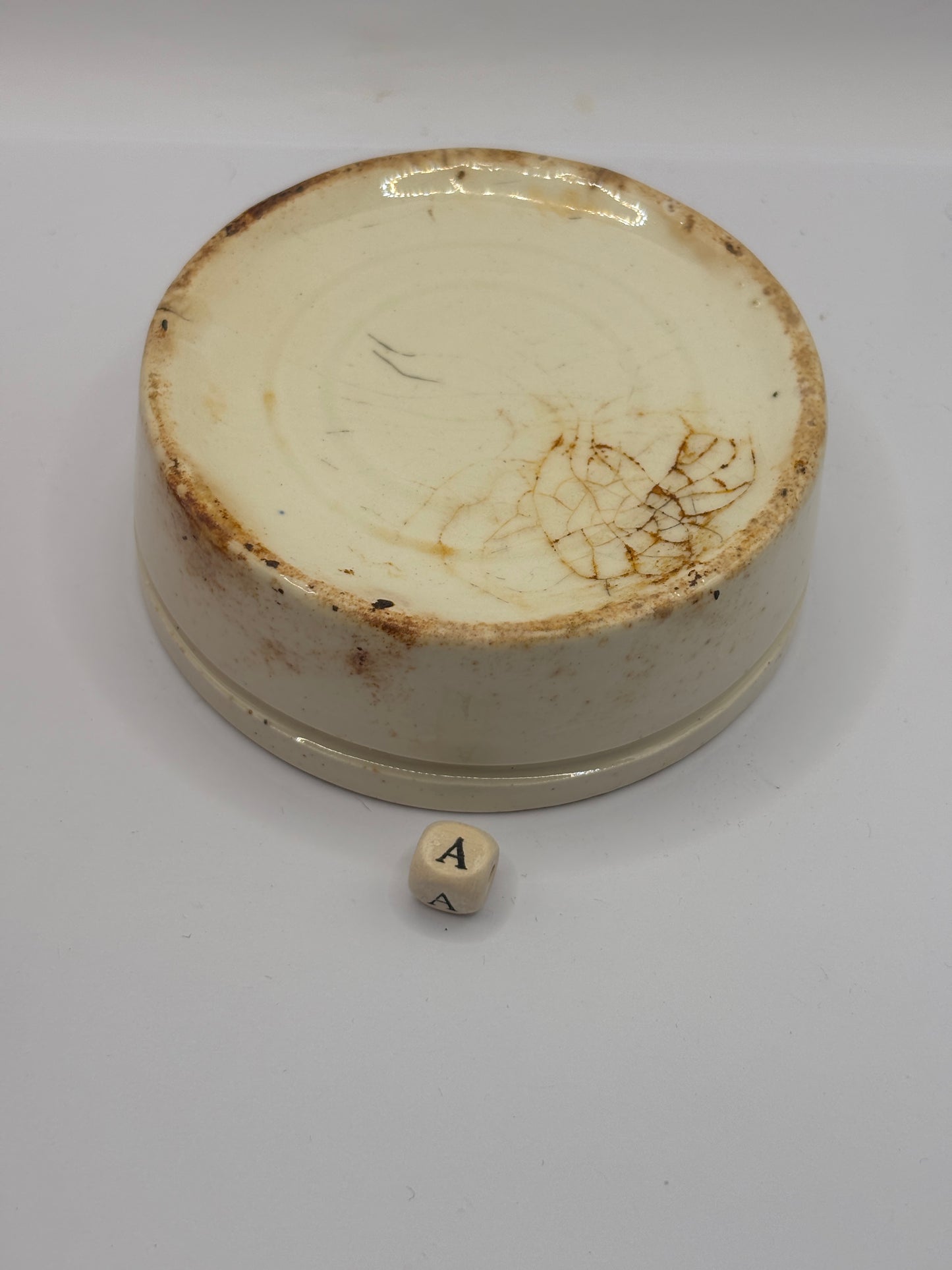 Old plain stoneware meat paste pot, potted meat (a)