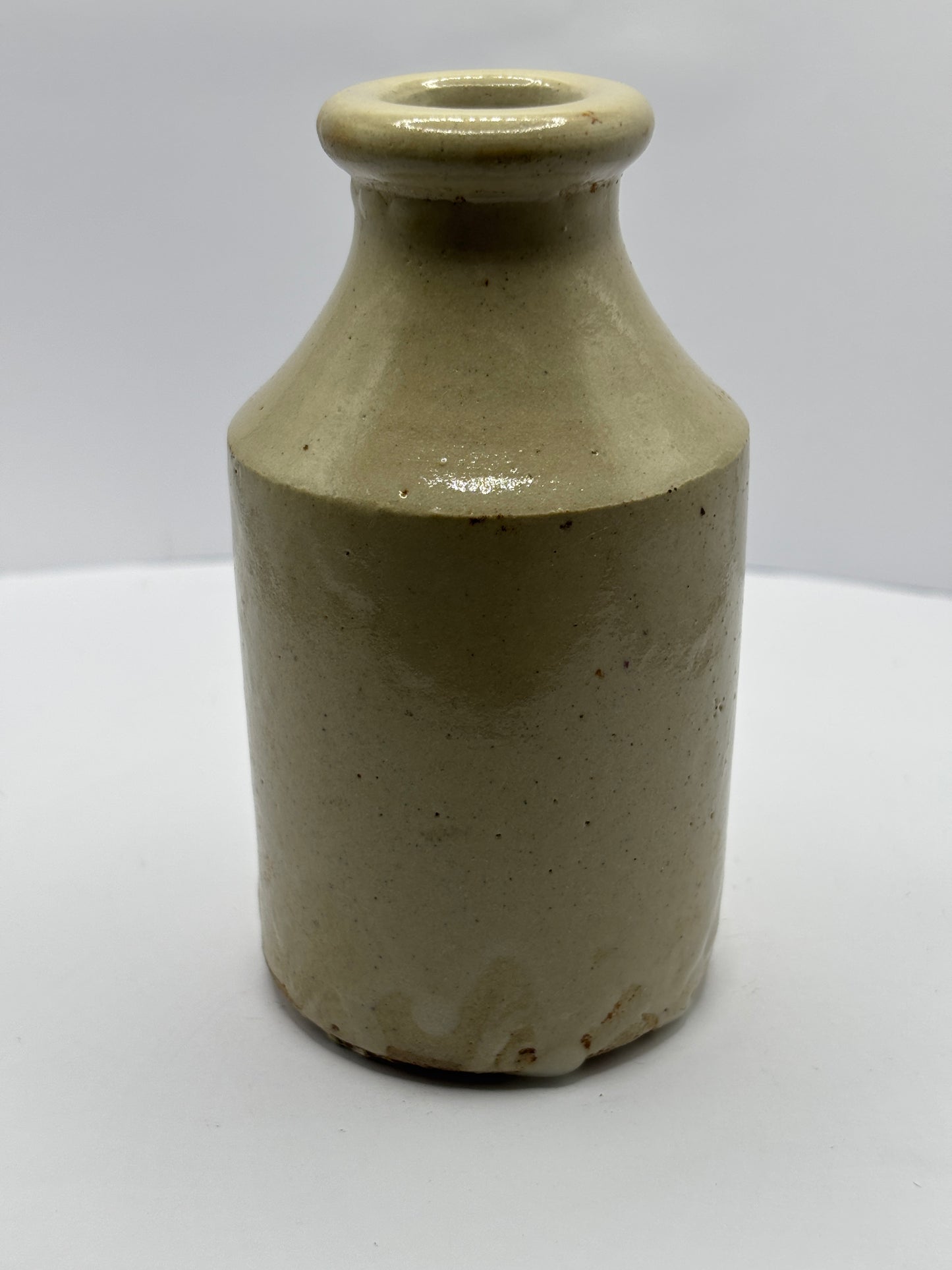 old stoneware advertising jar, Eyres special Furniture Reviver