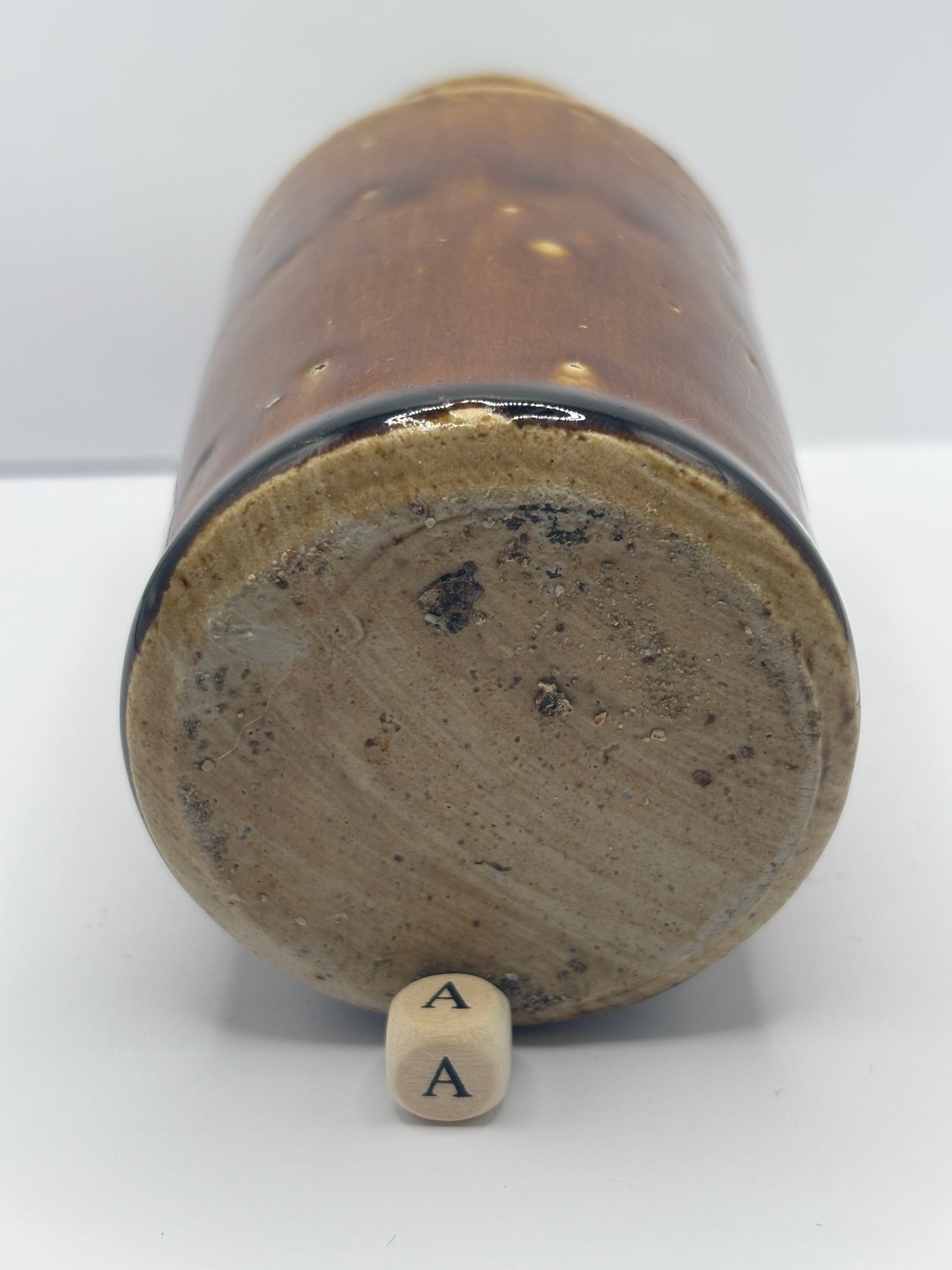 Old stoneware blacking pot (A)