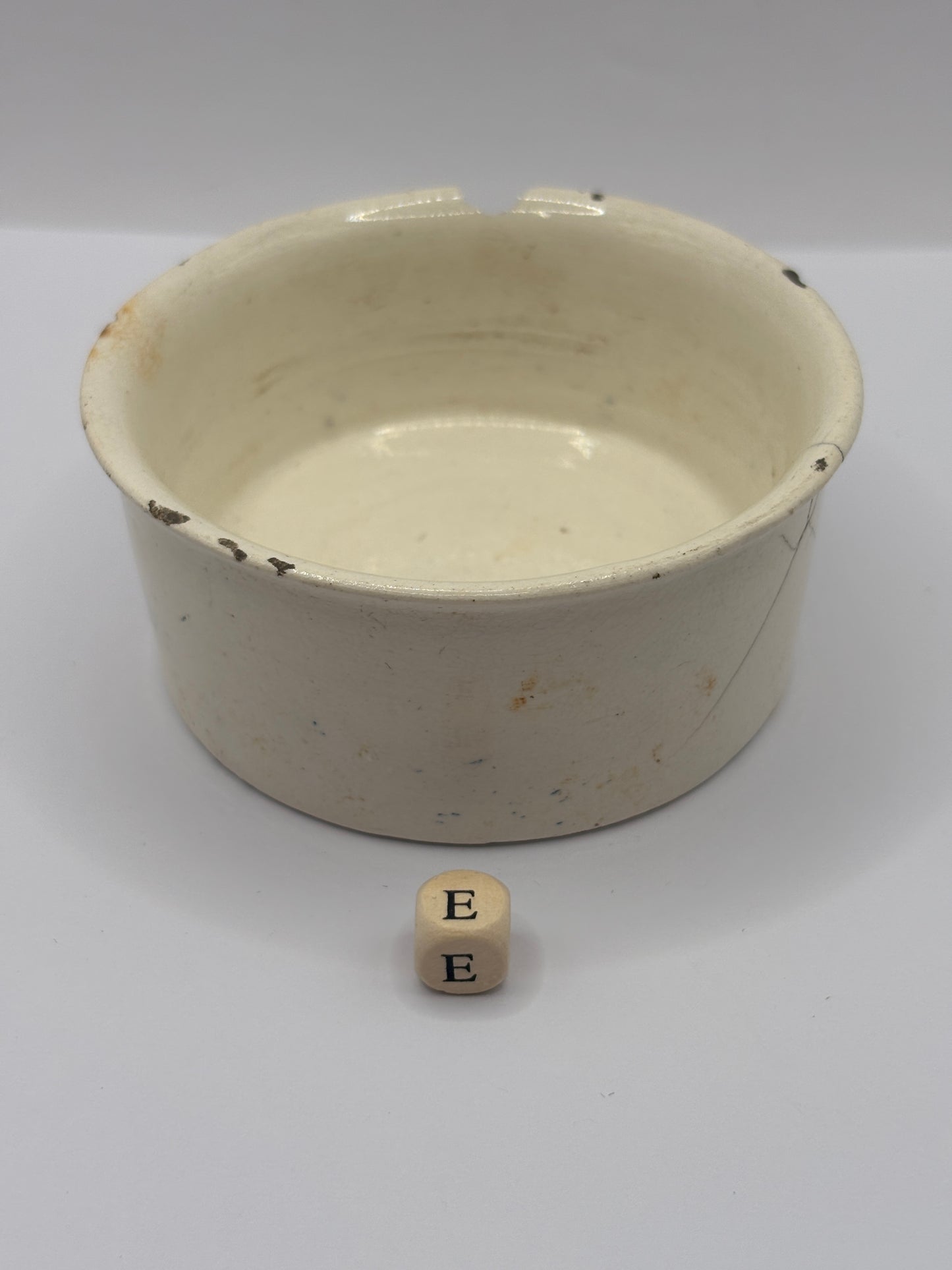 Old advertising meat paste pot, plumtrees (E) damaged