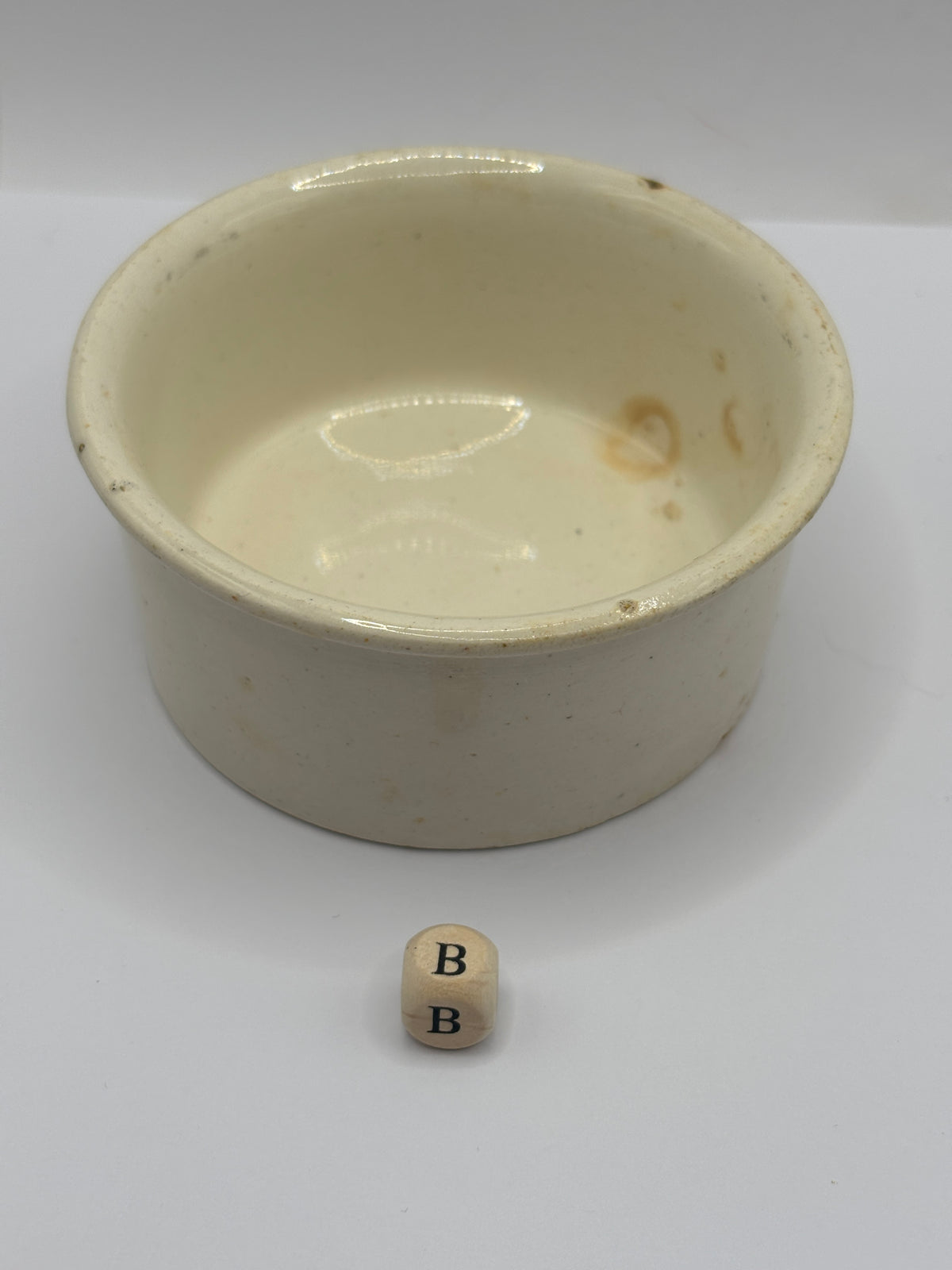 Old advertising meat paste pot, Plumtree home potted meats (B)