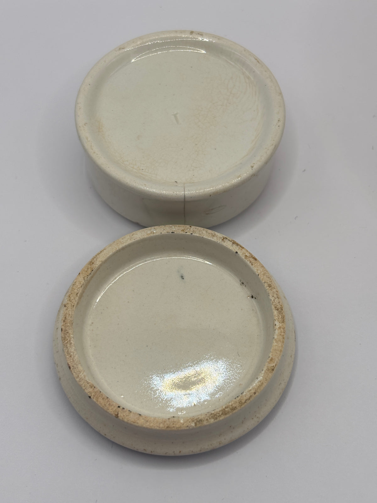 Old advertising lid and base, Boots cold cream