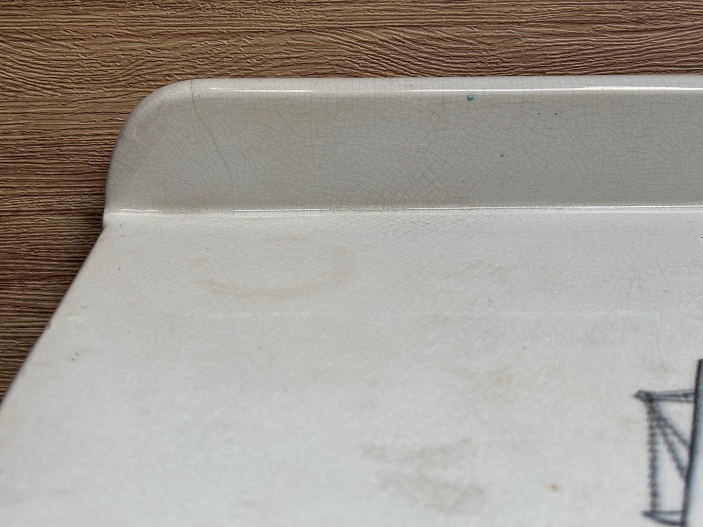 Old ironstone advertising scale plate. Avery. Stained & crazed (B)