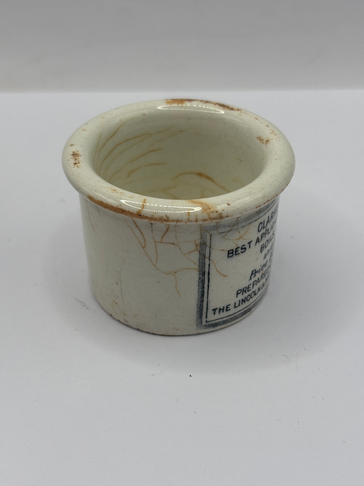 Old advertising ointment pot, clarkes miraculous salve ointment