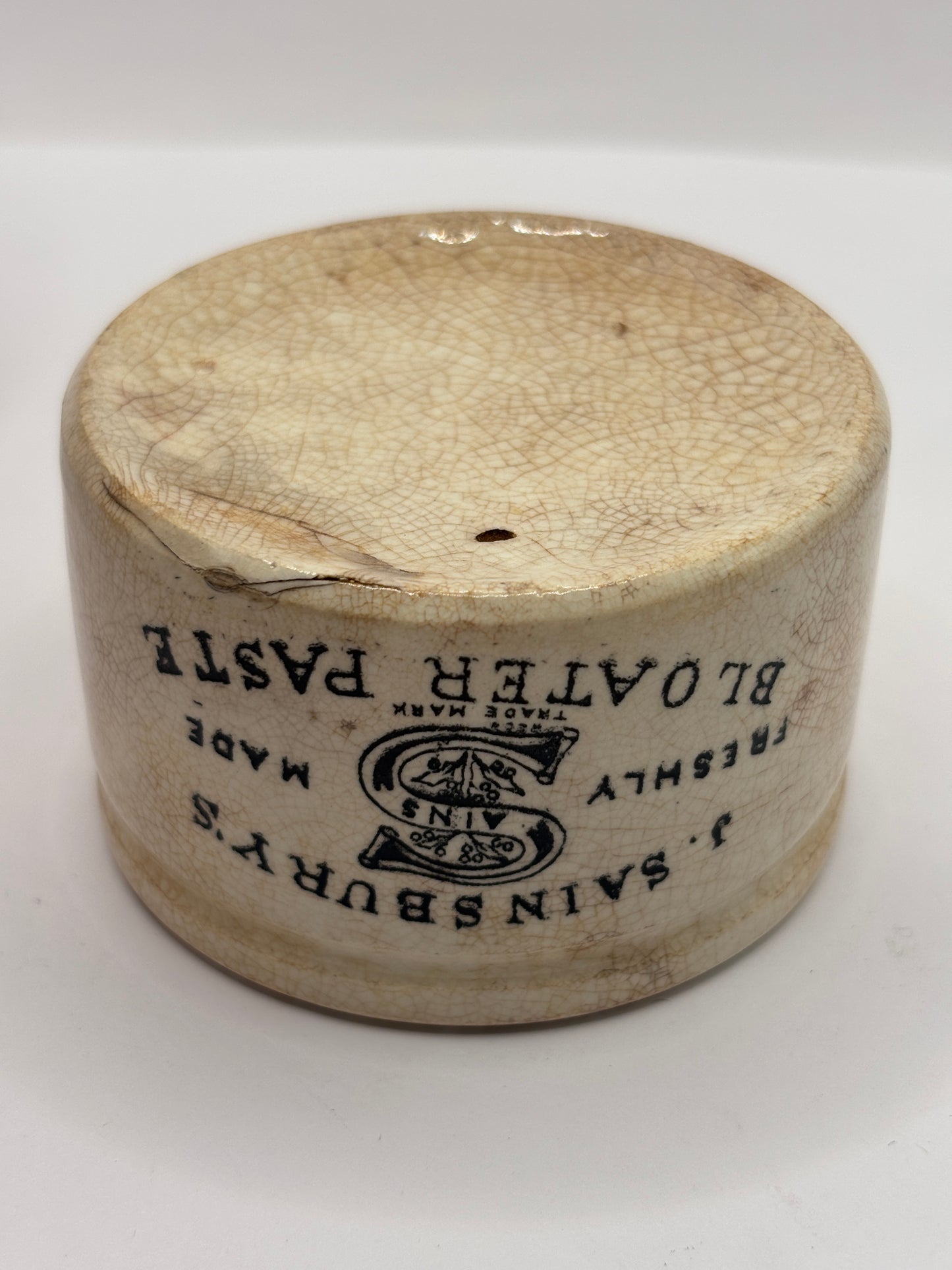 Old sainsburys advertising pot, Bloater paste