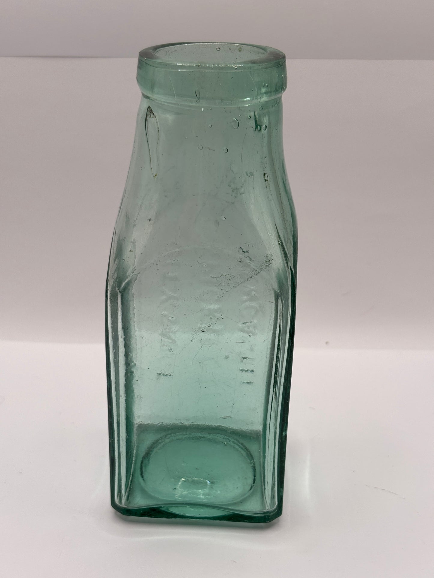 Old aqua glass advertising pickle jar, preserve. City sauce
