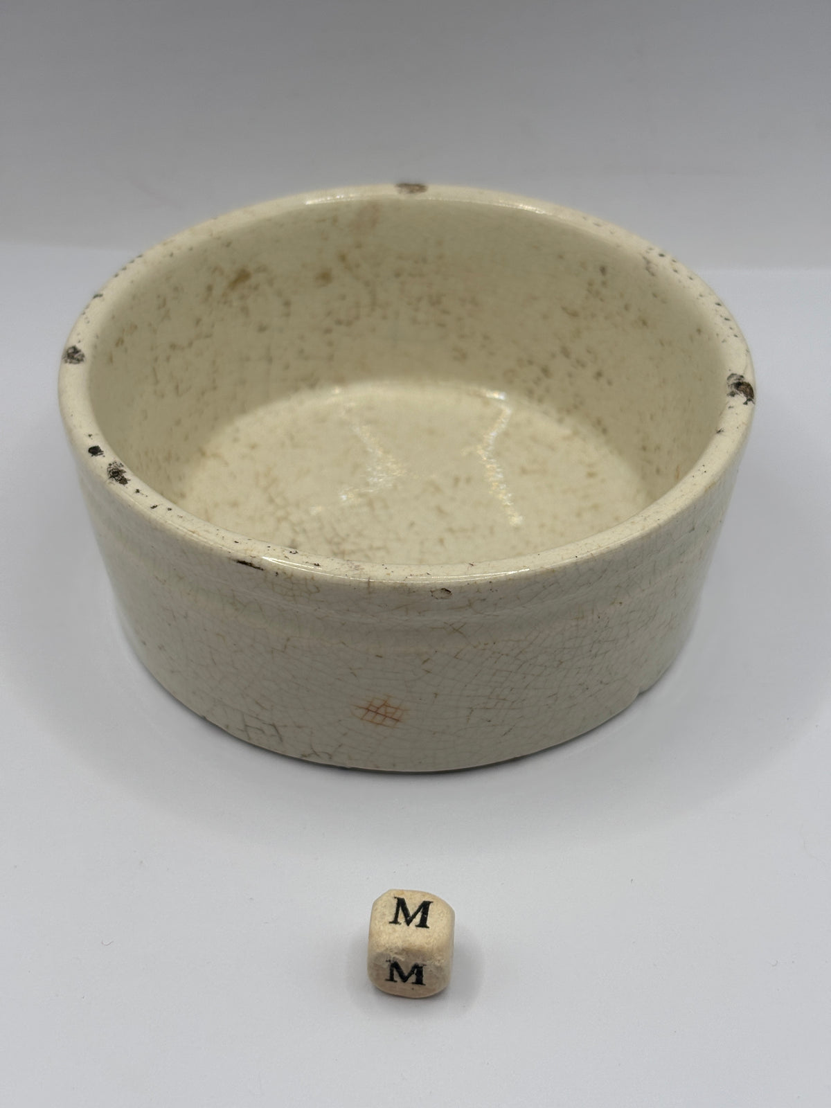 Old plain stoneware meat paste pot. Potted meat (m)