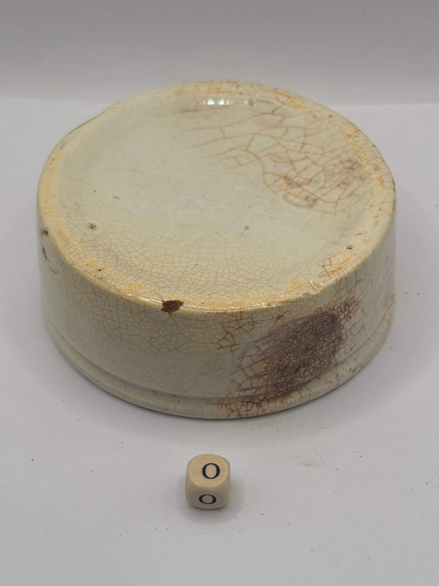 Old plain stoneware meat paste pot, potted meat (o)