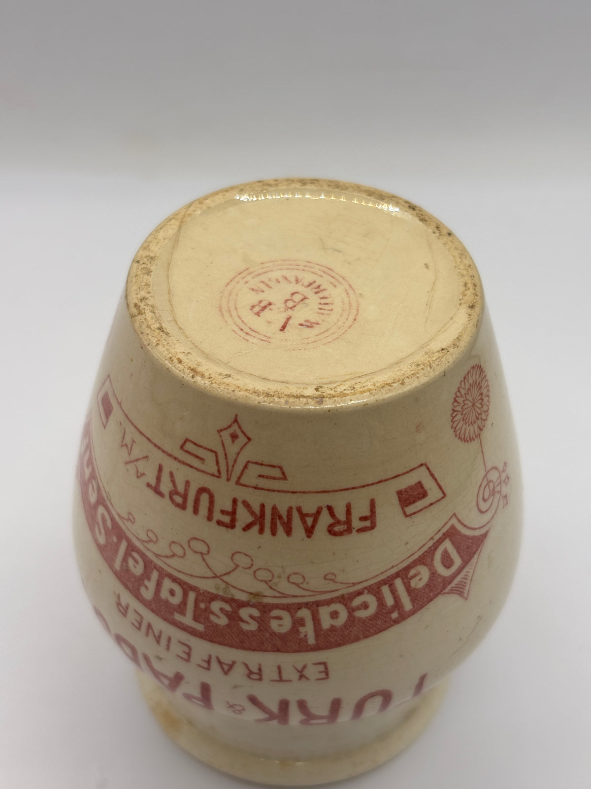 Old french advertising mustard jar, Frankfurt