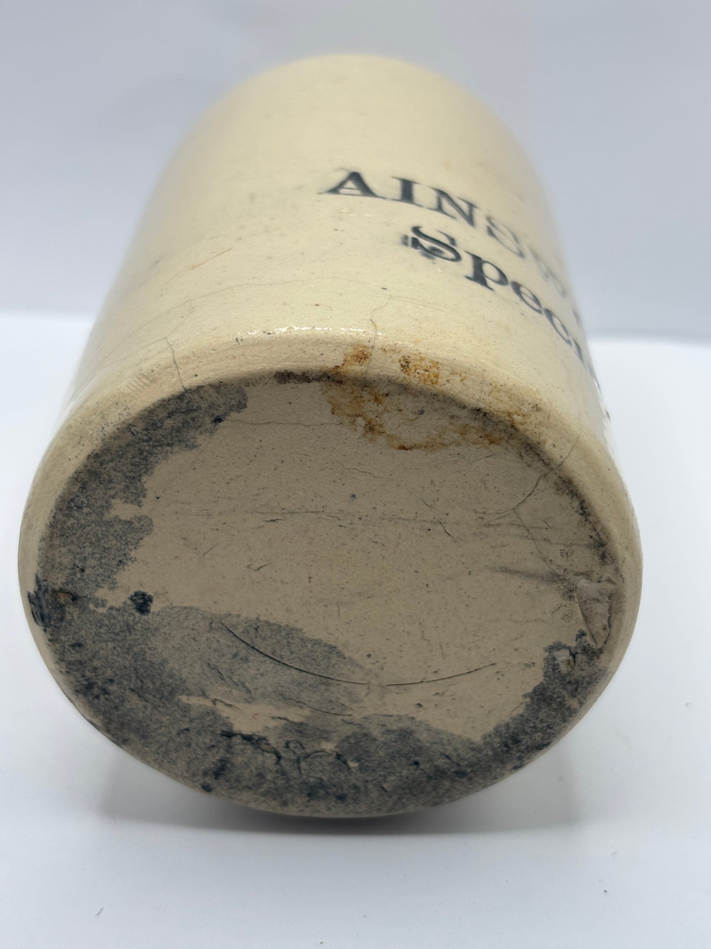 old stoneware advertising bottle, Ainsworth & sons Special Black Dye