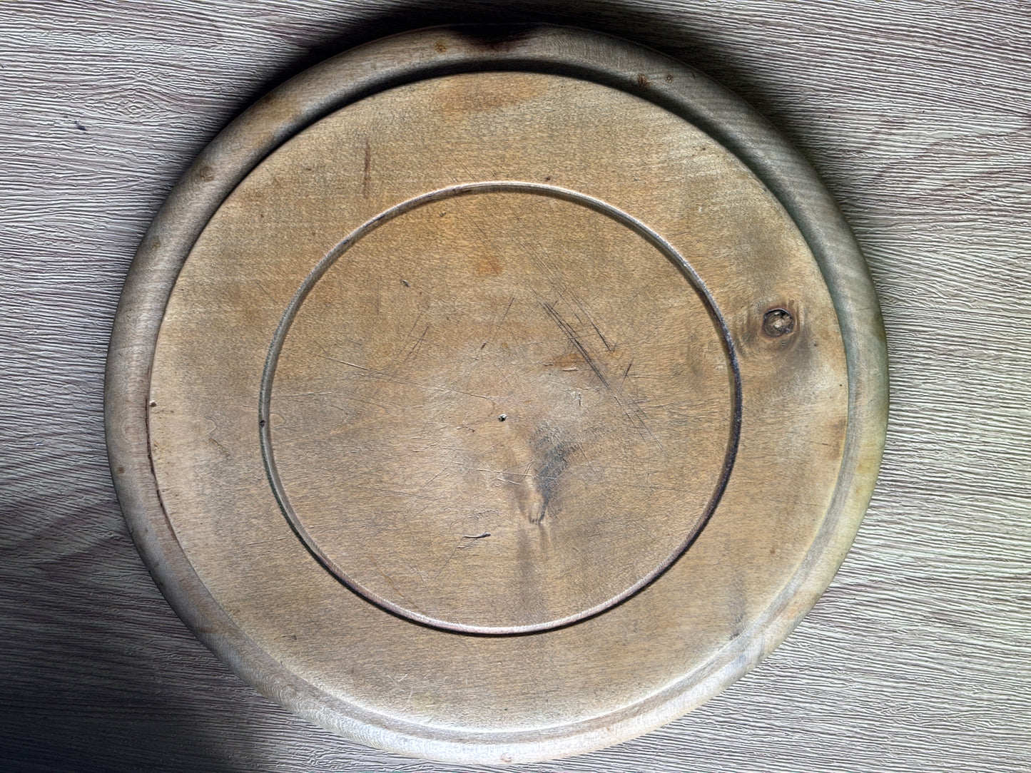 Antique carved bread board, Allinson bread