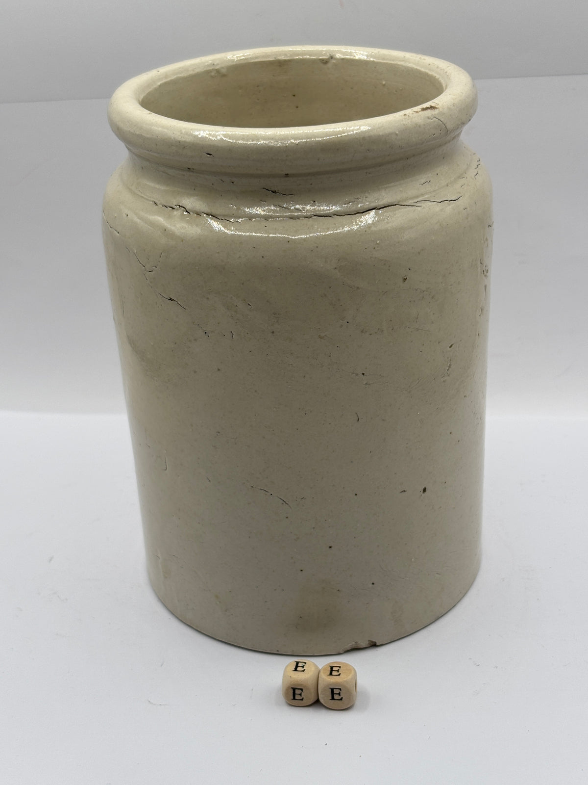 Old large 3lb rolled top stoneware marmalade jar (EE)