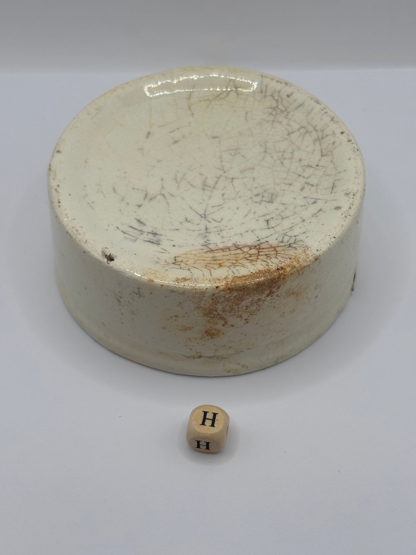 Old plain stoneware meat paste pot, potted meat (H)
