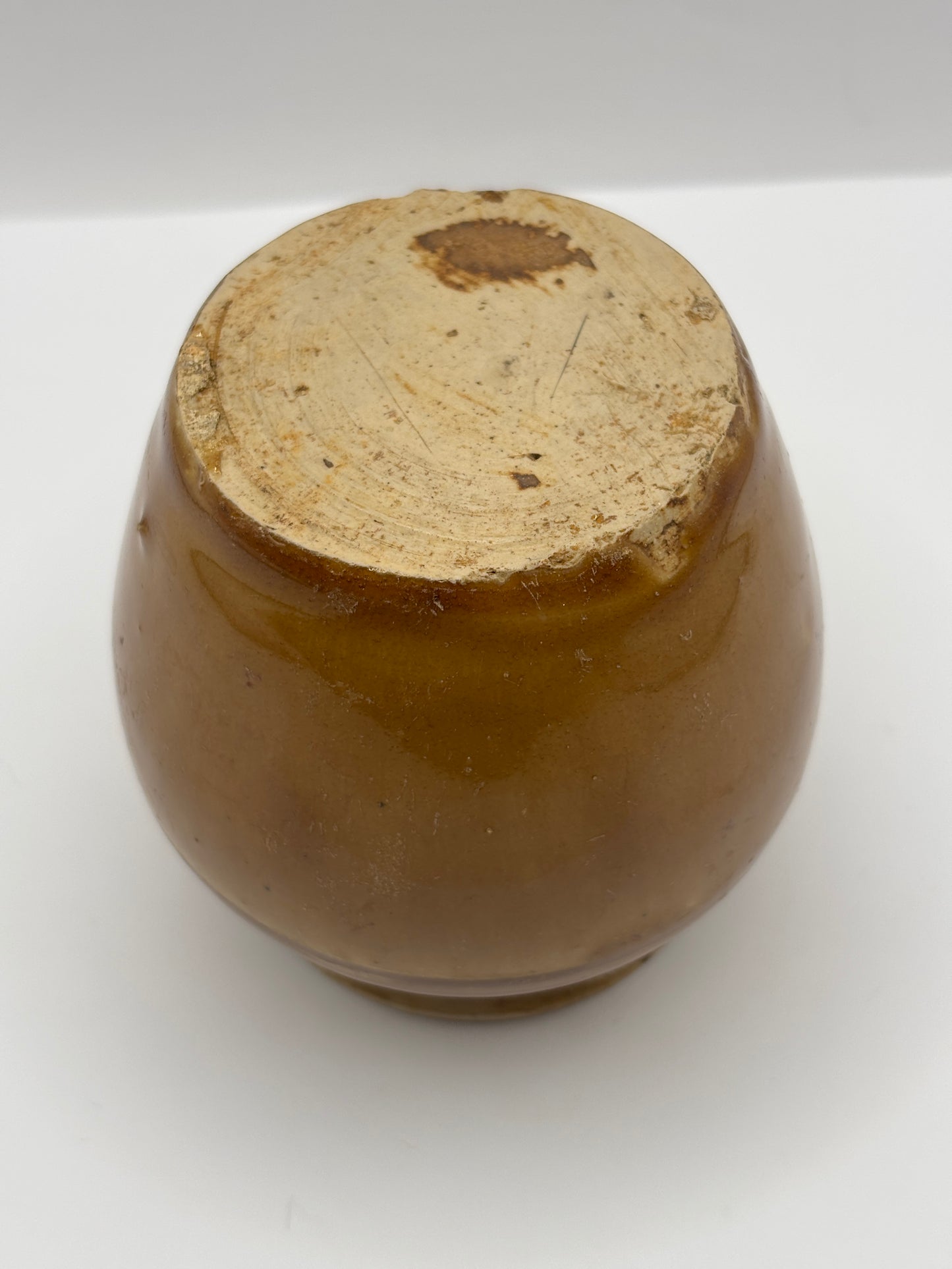 Old small stoneware honey pot 8cms