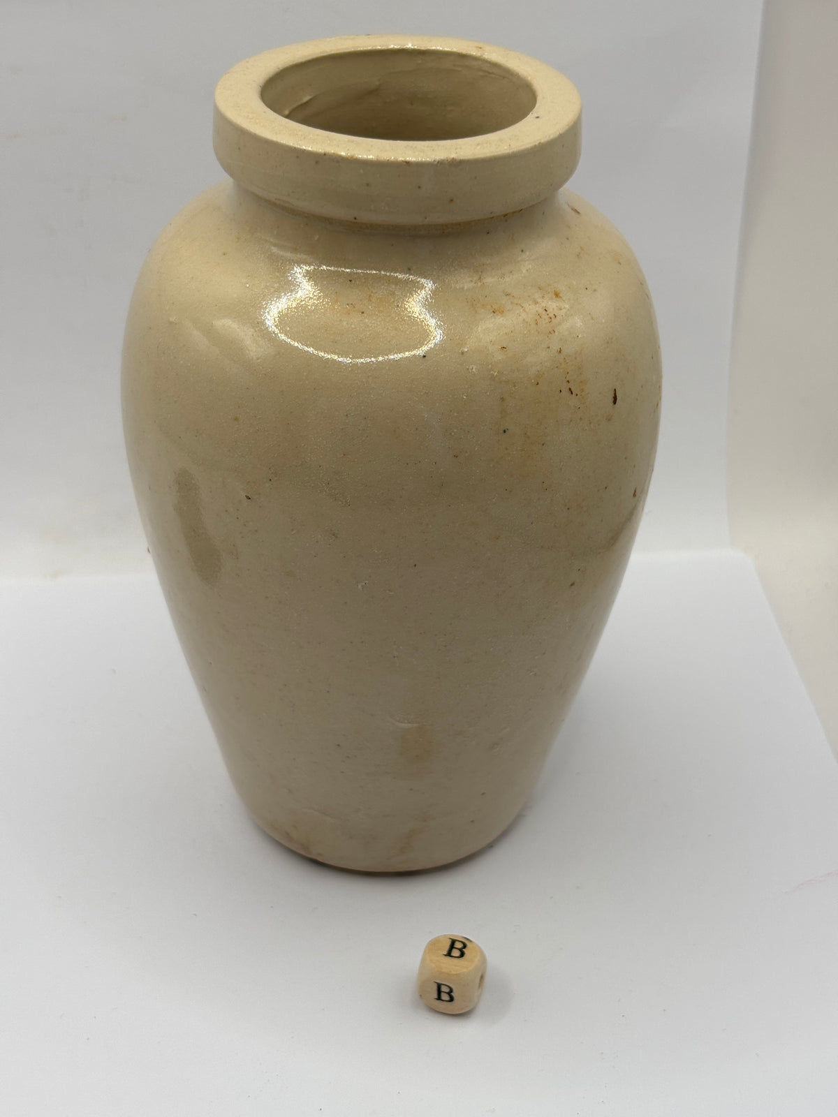 Old advertising stoneware Virol pot, 13.5cms (B)