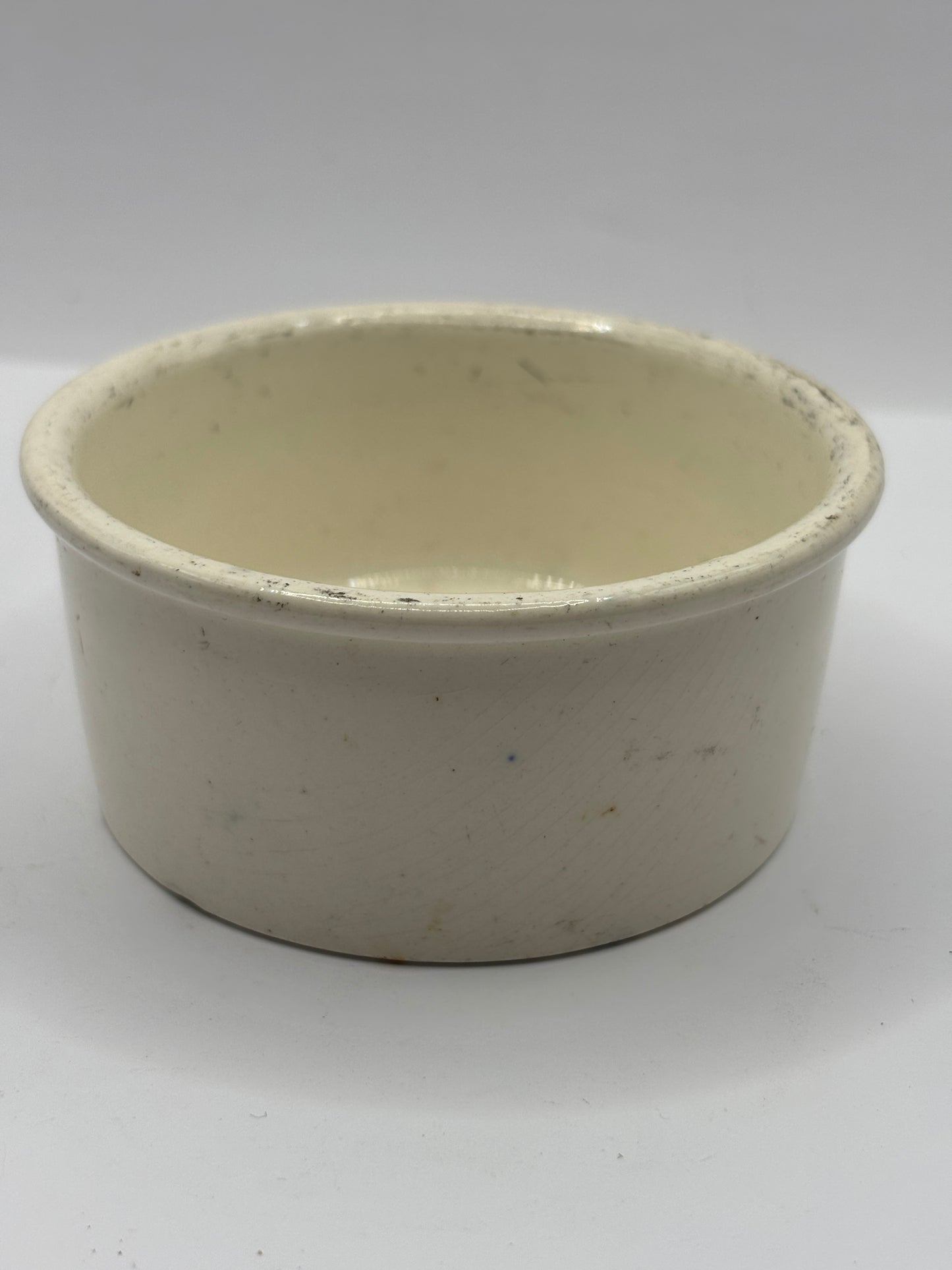 Old Plumtree advertising meat paste pot. Hairline