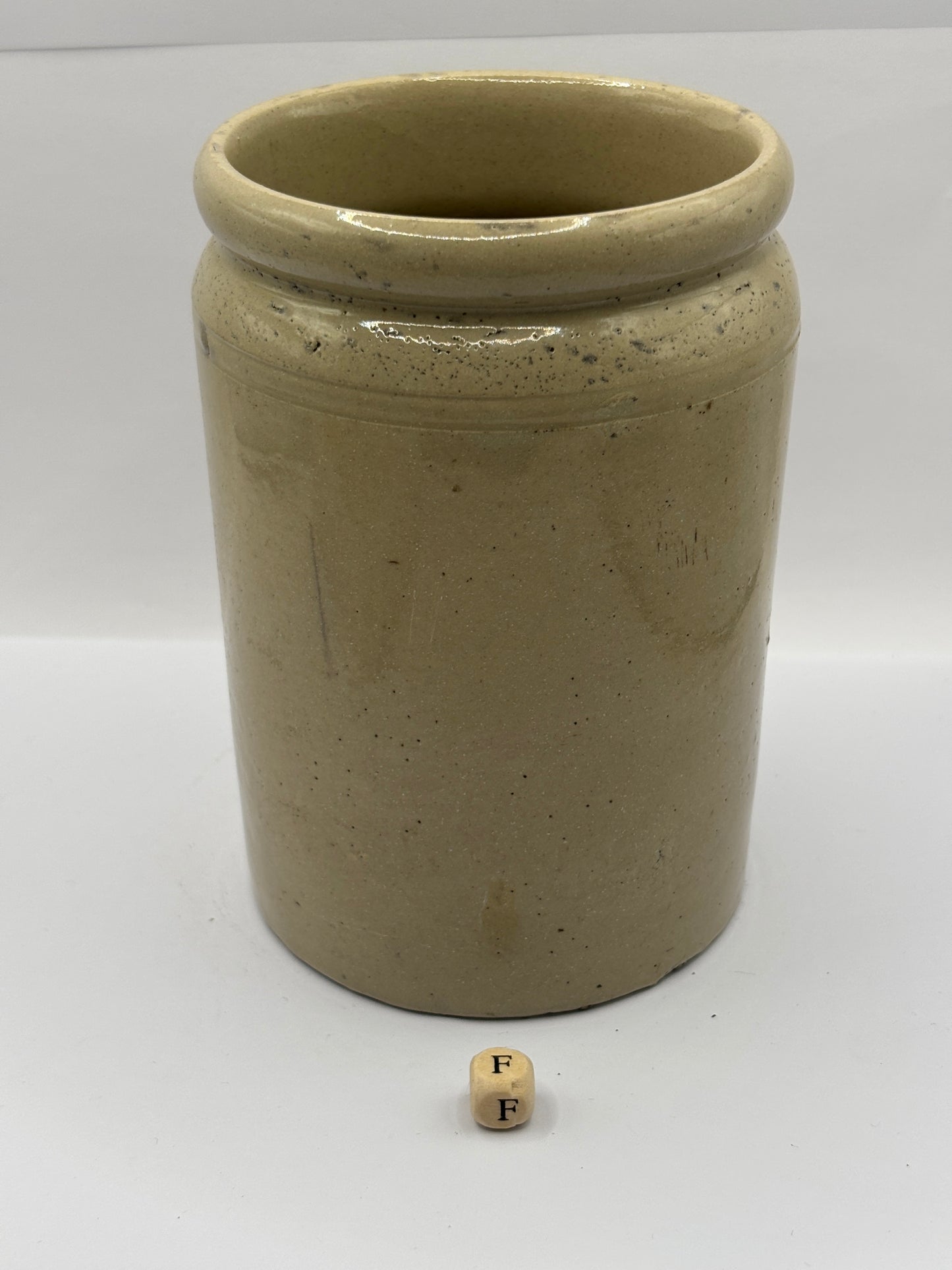 Old 2lb rolled top stoneware jam & marmalade pot (F)