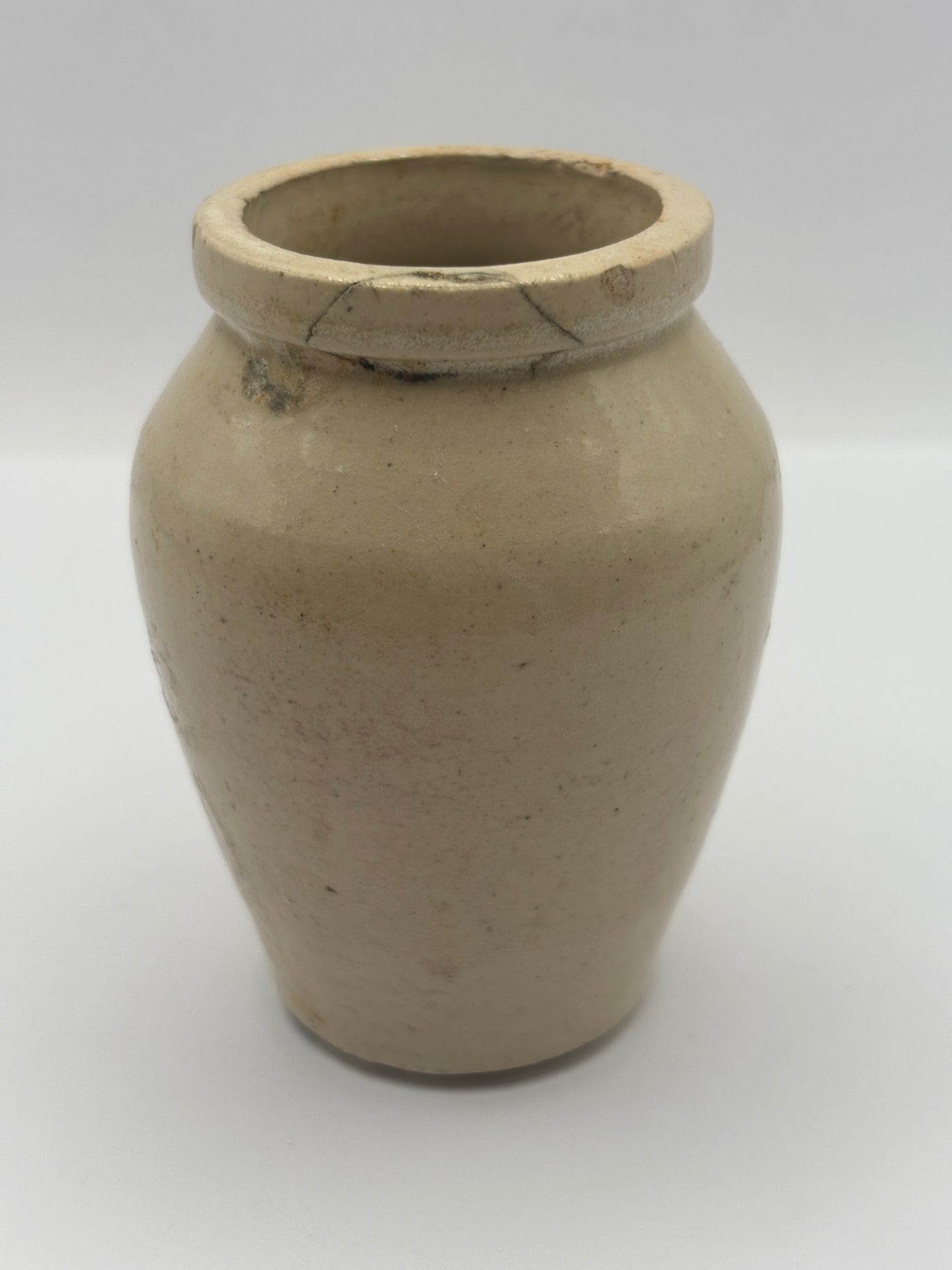 Old small advertising cream pot, Harpurhey creamery Manchester 7.5cms