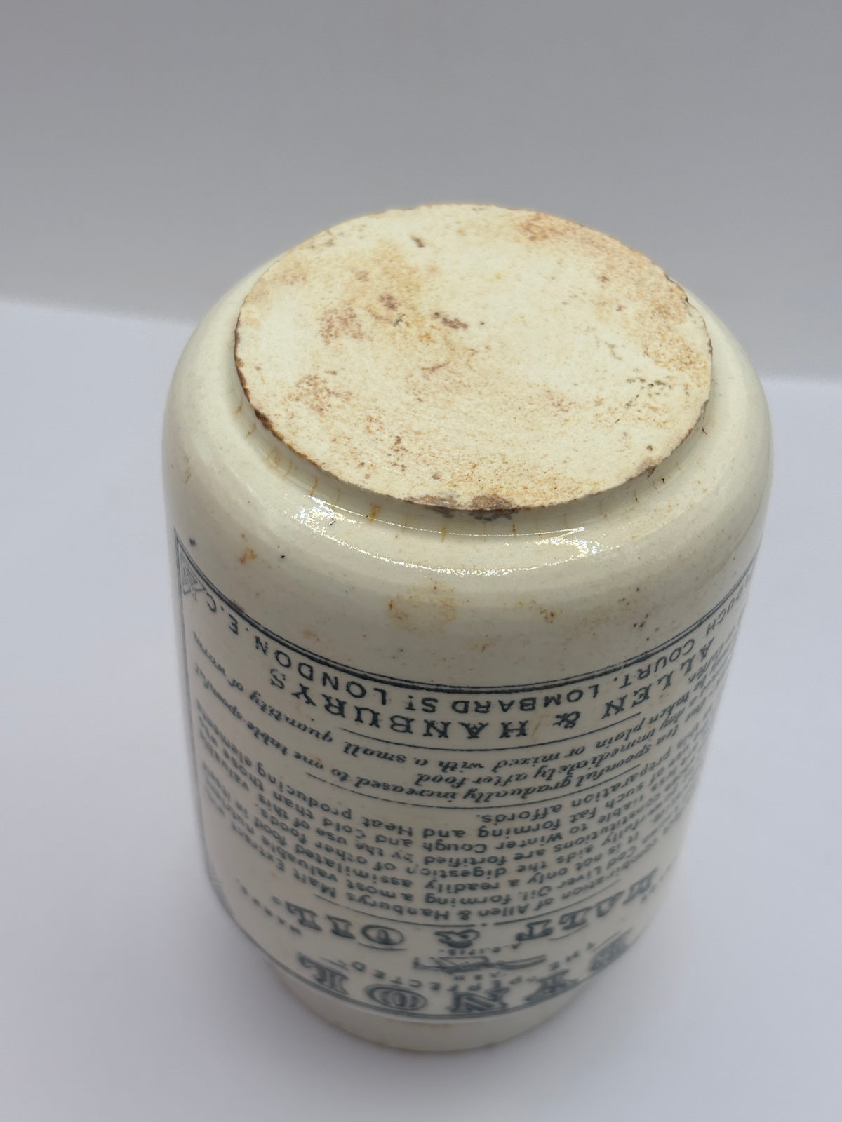 Old advertising jar, Bynol the perfected malt & oil