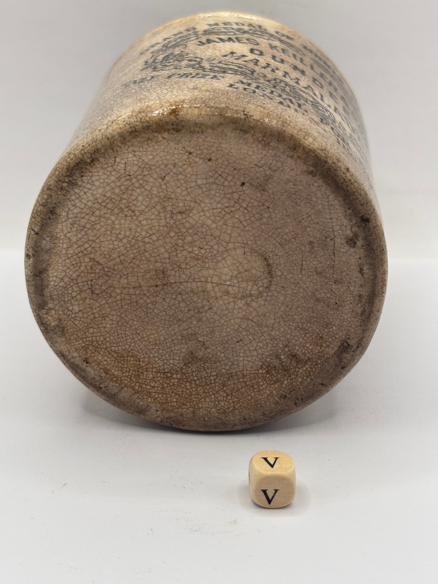 Old 1lb James Keiller Dundee marmalade jar (v) hairlines