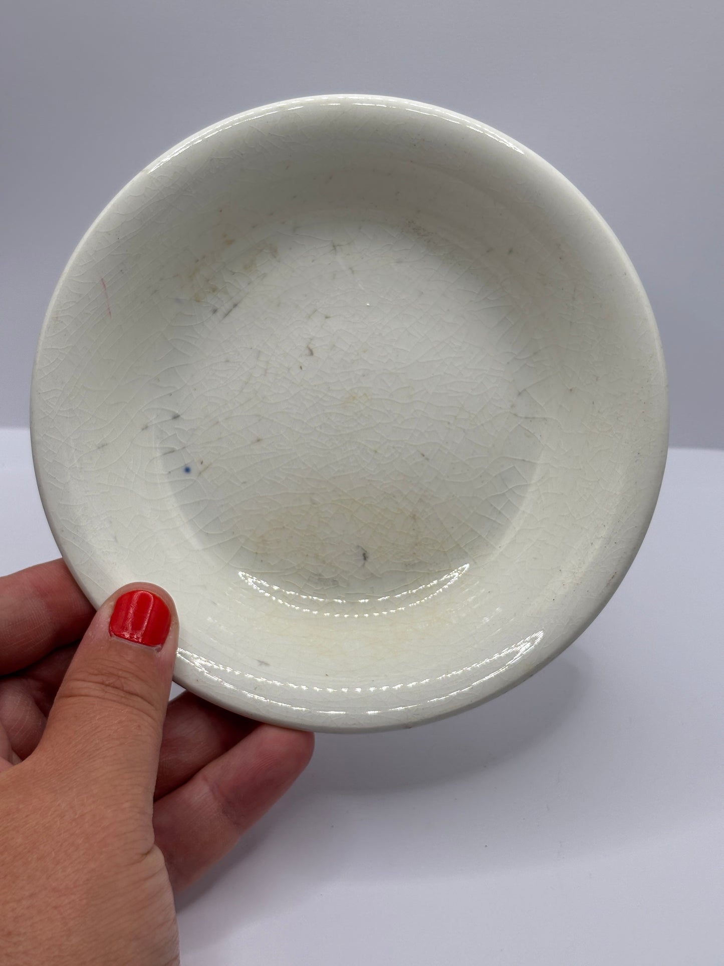 Old stained & crazed plate/saucer
