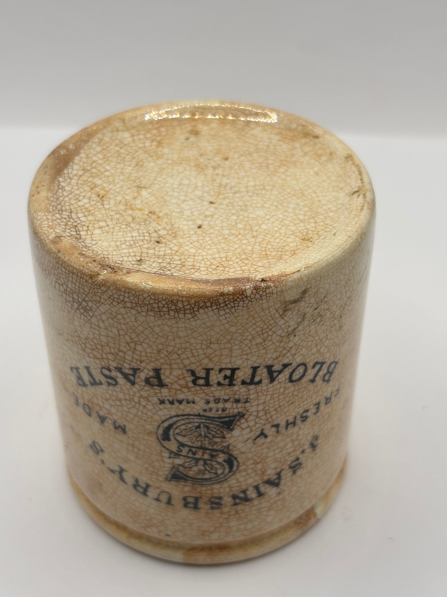 Old sainsburys advertising pot, Bloater paste