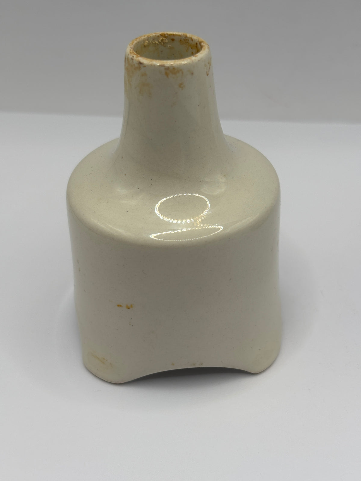 Old stoneware pie funnel, Nutbrown