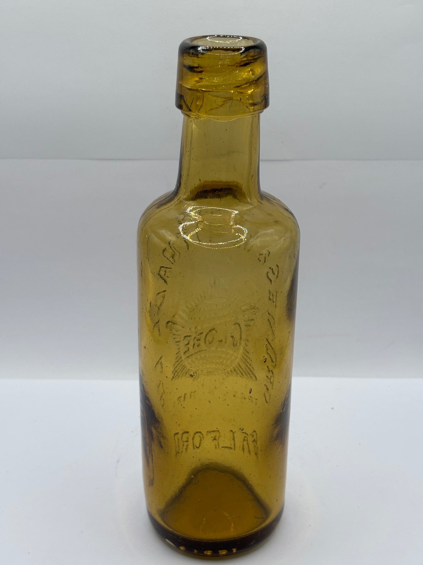 Old advertising amber glass beer bottle, Groves & Whitnall Salford