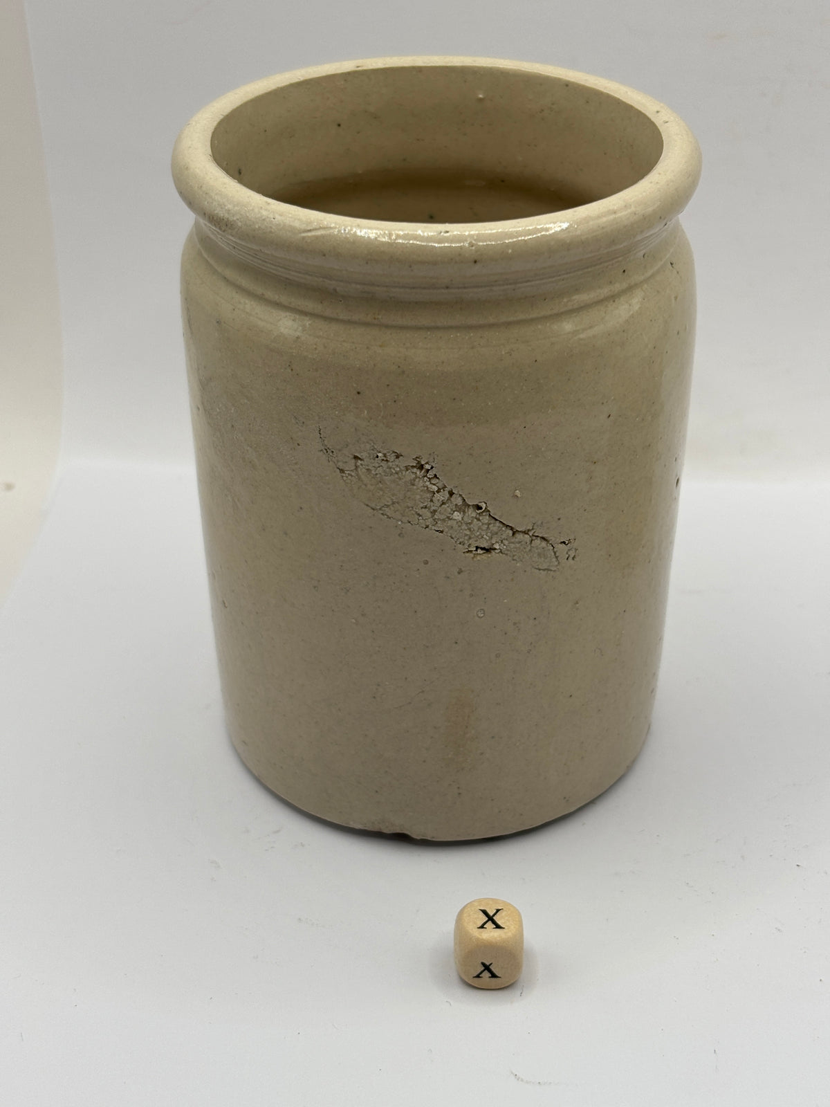 Old 1lb rolled top stoneware marmalade jar (x)