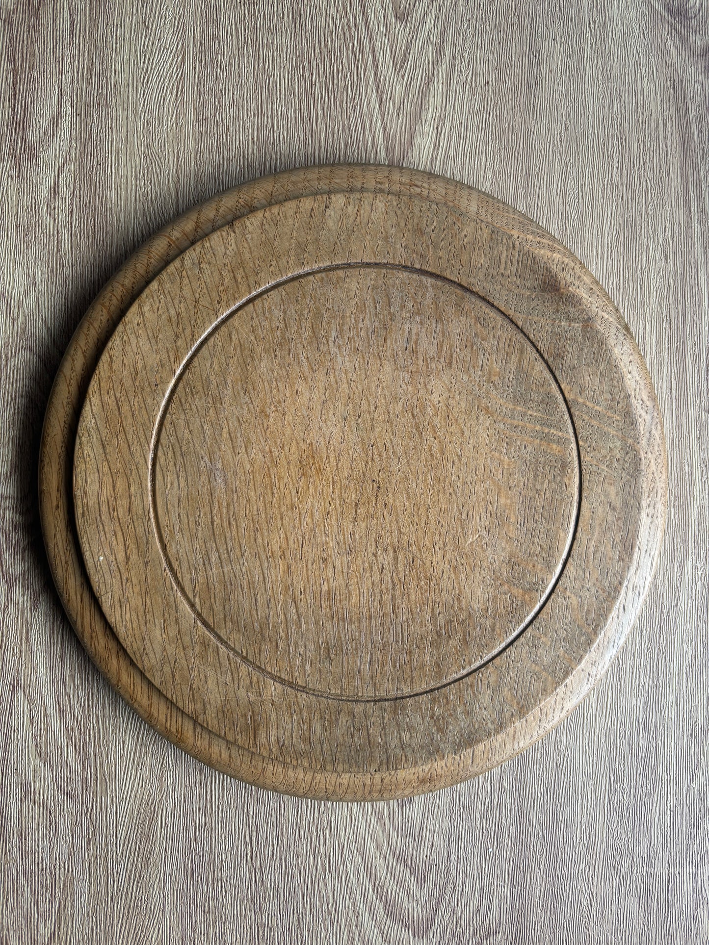 Antique oak carved bread board