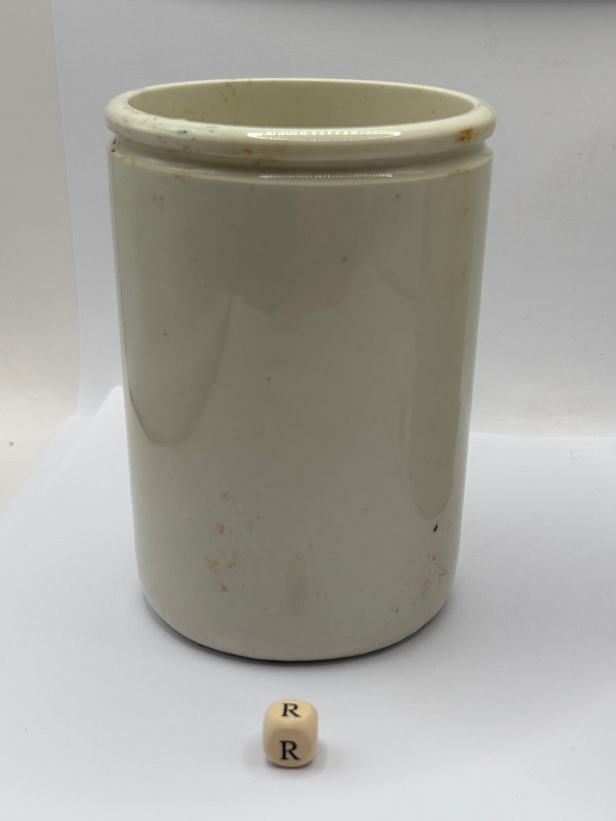 Old 1lb stoneware marmalade pot, James Keiller Dundee marmalade (R)