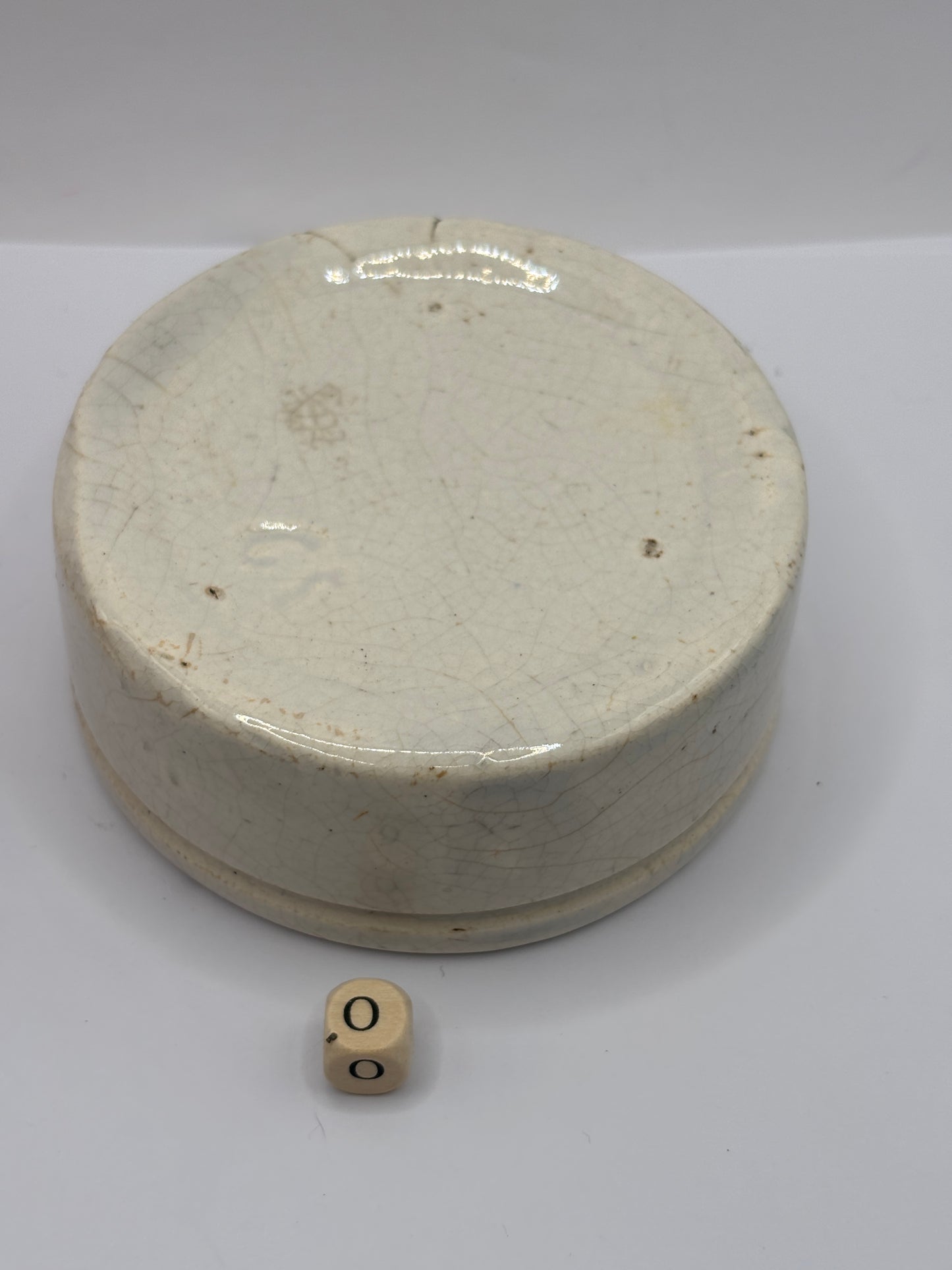 Old plain stoneware meat paste pot, potted meat (o)