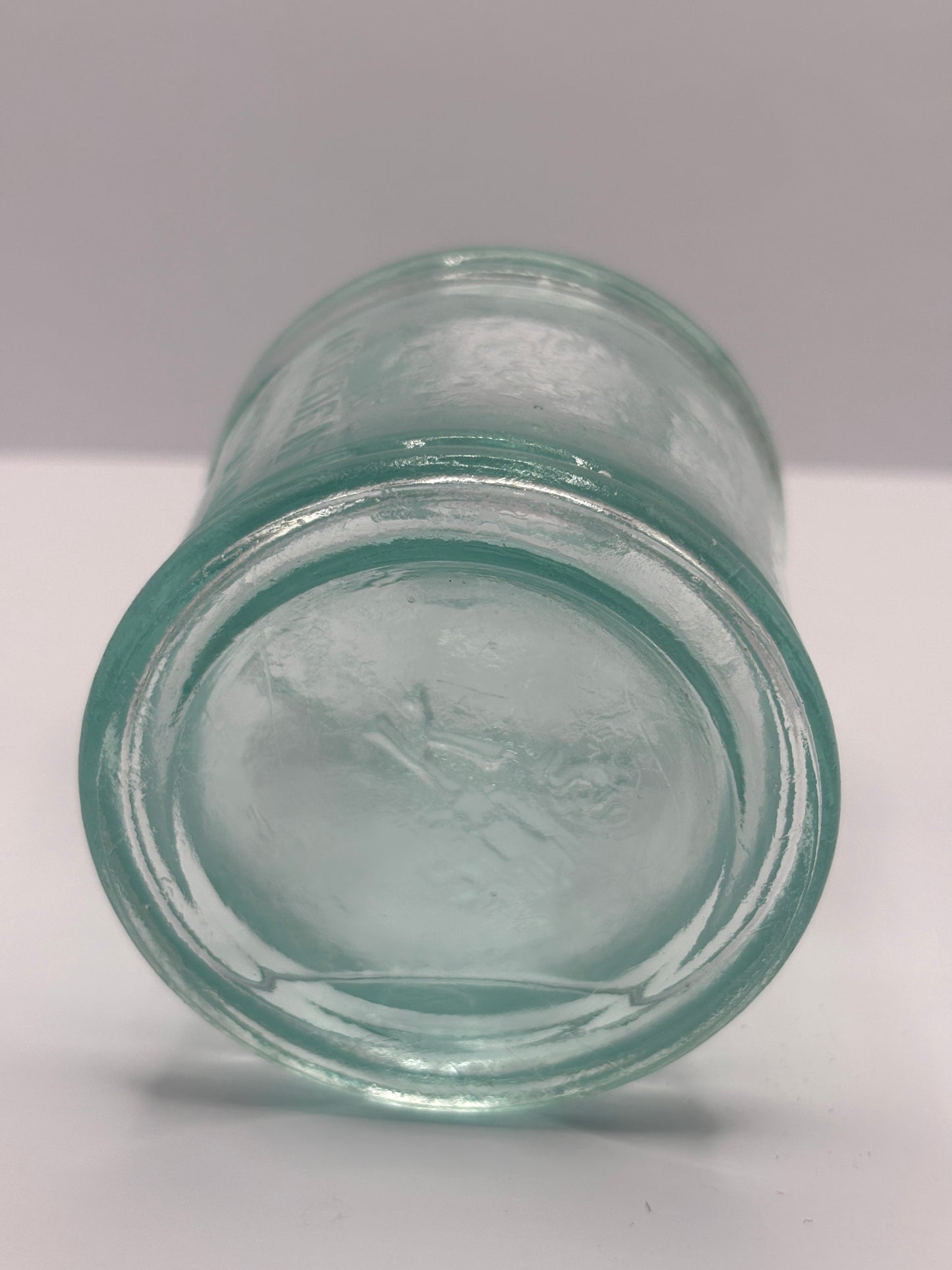 Old aqua glass advertising ink, ink bottle, inkwell. Holden Birmingham