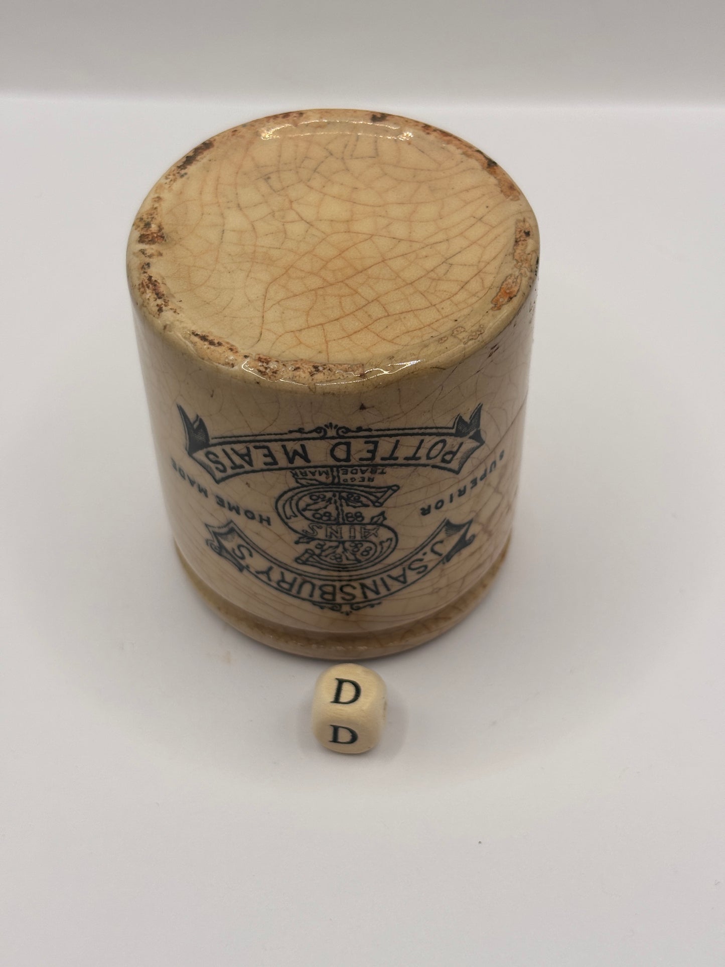 Old sainsburys advertising pot, potted meats (D)