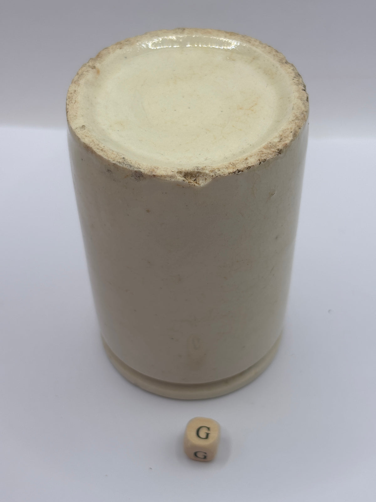 old tall stoneware pot (G) 9.5cms
