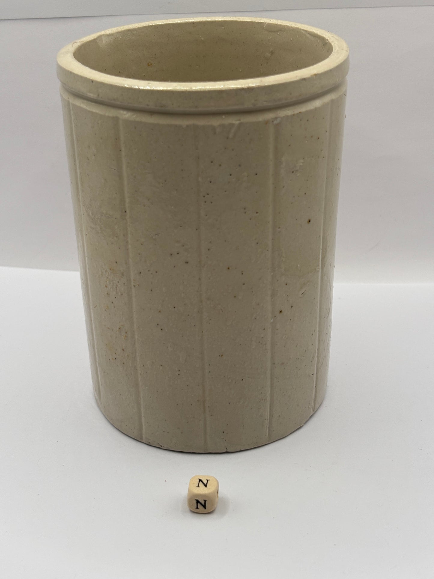 Old 2lb ribbed stoneware jam pot (N) Hartley’s