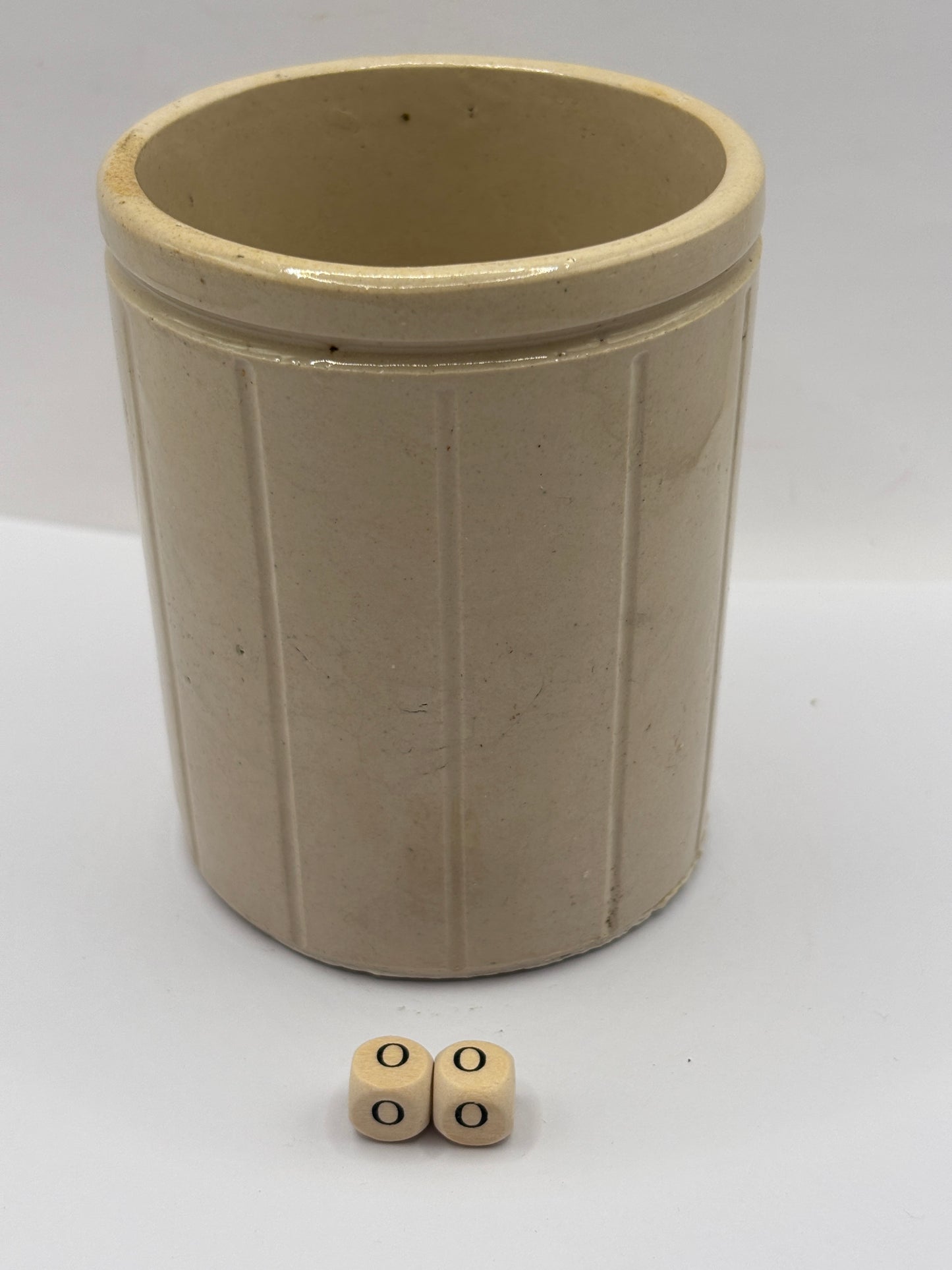 Old 1lb ribbed stoneware jam pot (oo) Hartleys