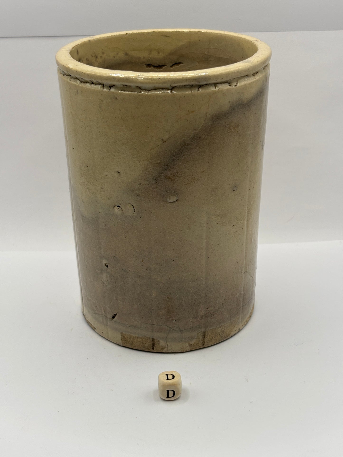 Old 2lb ribbed stoneware jam pot