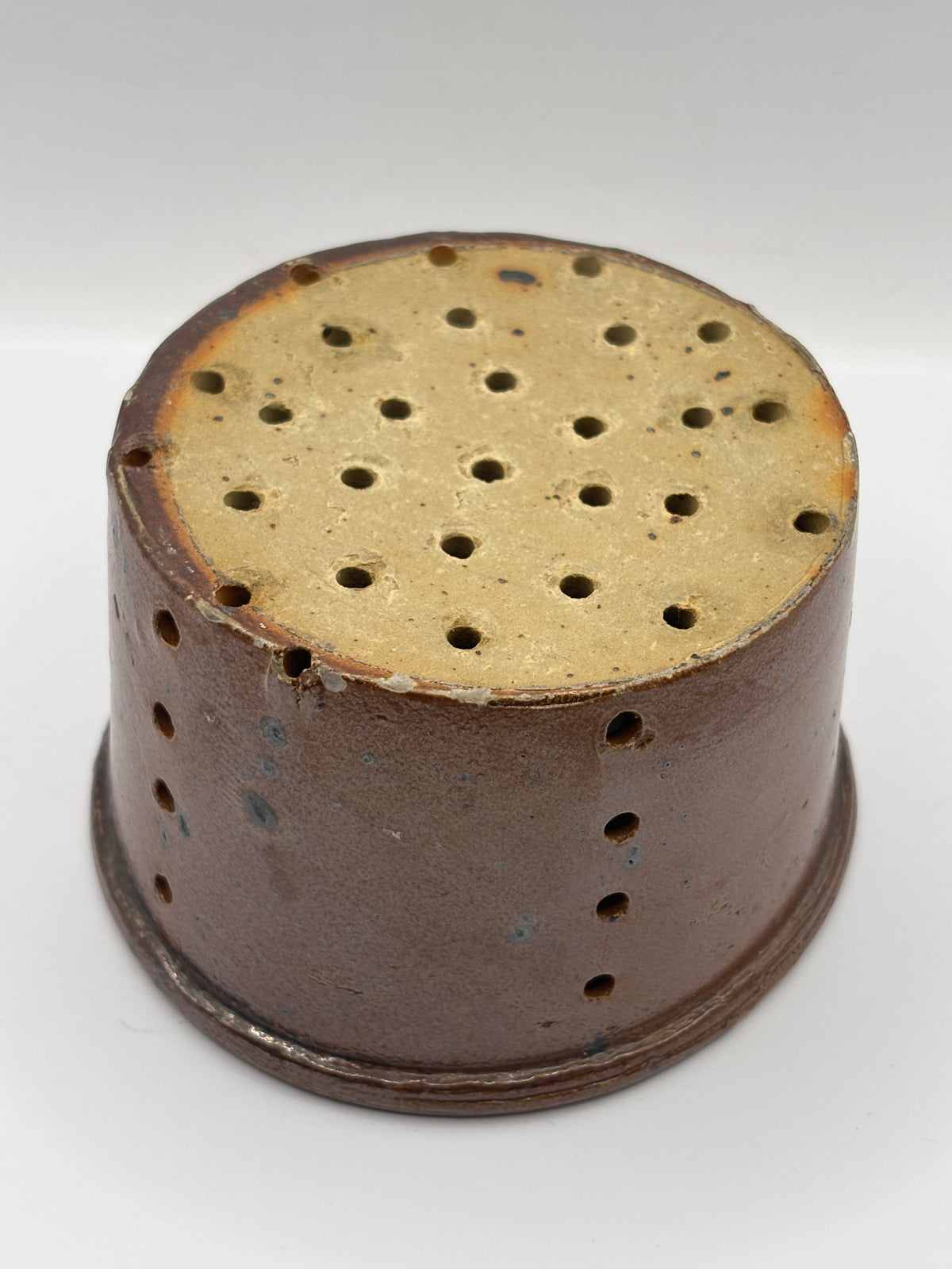 Old french stoneware cheese mold, strainer/ faisselle (F)